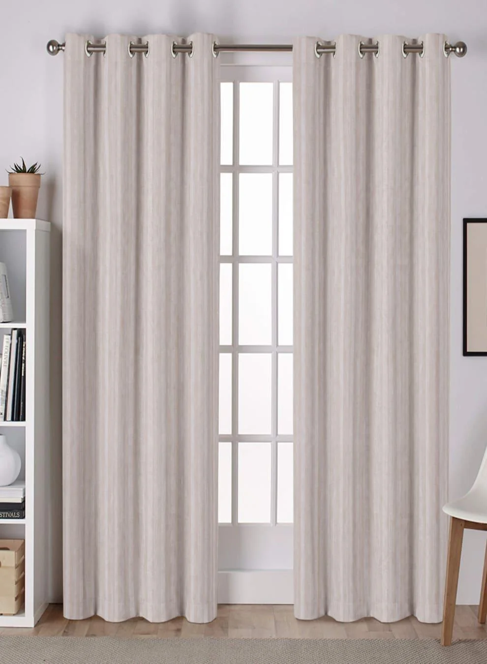 Traditional Lyon Cotton Blackout Curtains Refined Stripe Texture Total Light Block Beige Set of 2 Fully CustomizableThe Guide to Measuring and Choosing Curtains Selected