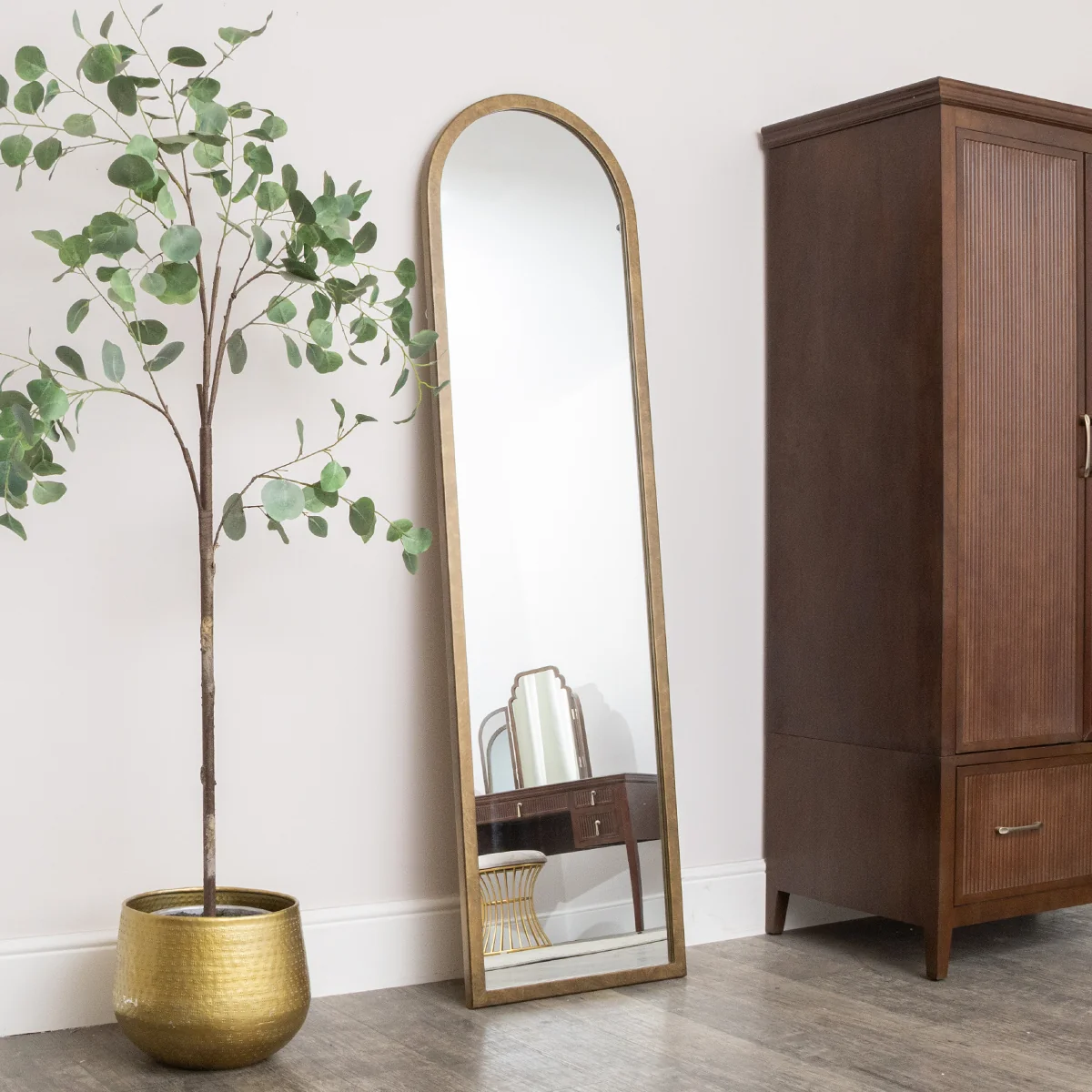 Next-Generation Large Bronze Framed Arched Wall Leaner Mirror – 50cm x 180cm Fine Crafted