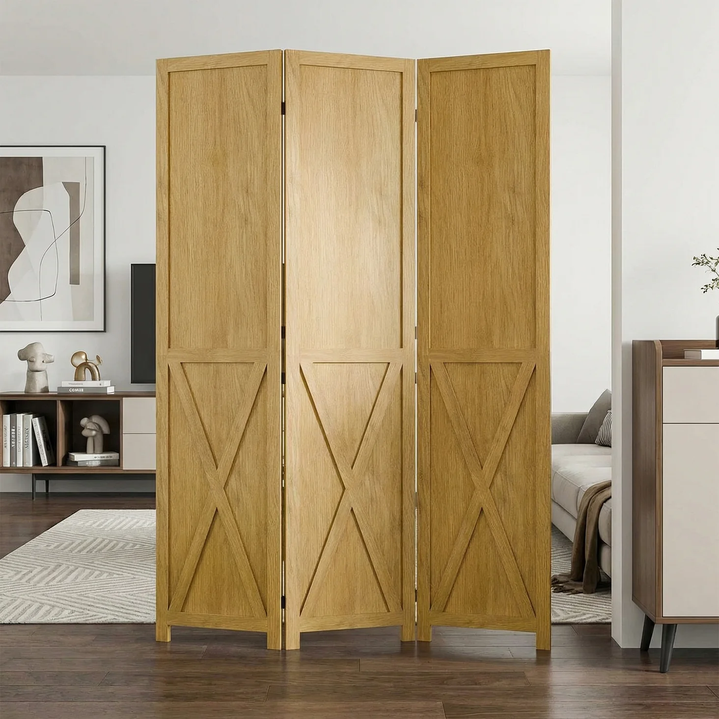 Crafted Solid Wood Room Divider 5.5 ft Tall Folding Partition Wall Divider for Room Separation Indoor Privacy ScreenSolid Wood Room Divider 5.5 ft Tall Folding Partition Wall Divider for Room Separation Indoor Privacy Screen Authentic