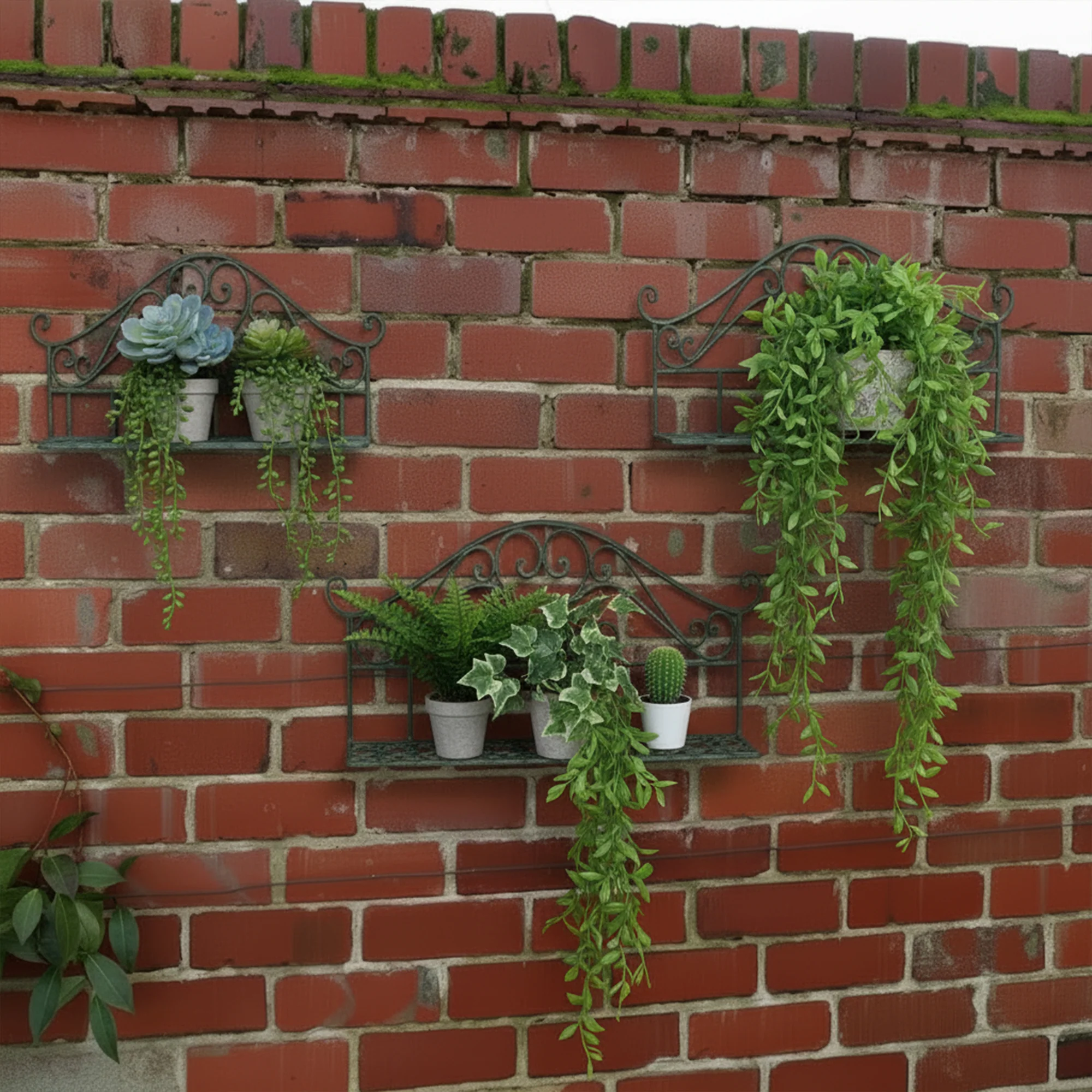 Specialty Set of 3 Rustic Garden Style Wall Shelves Flexible