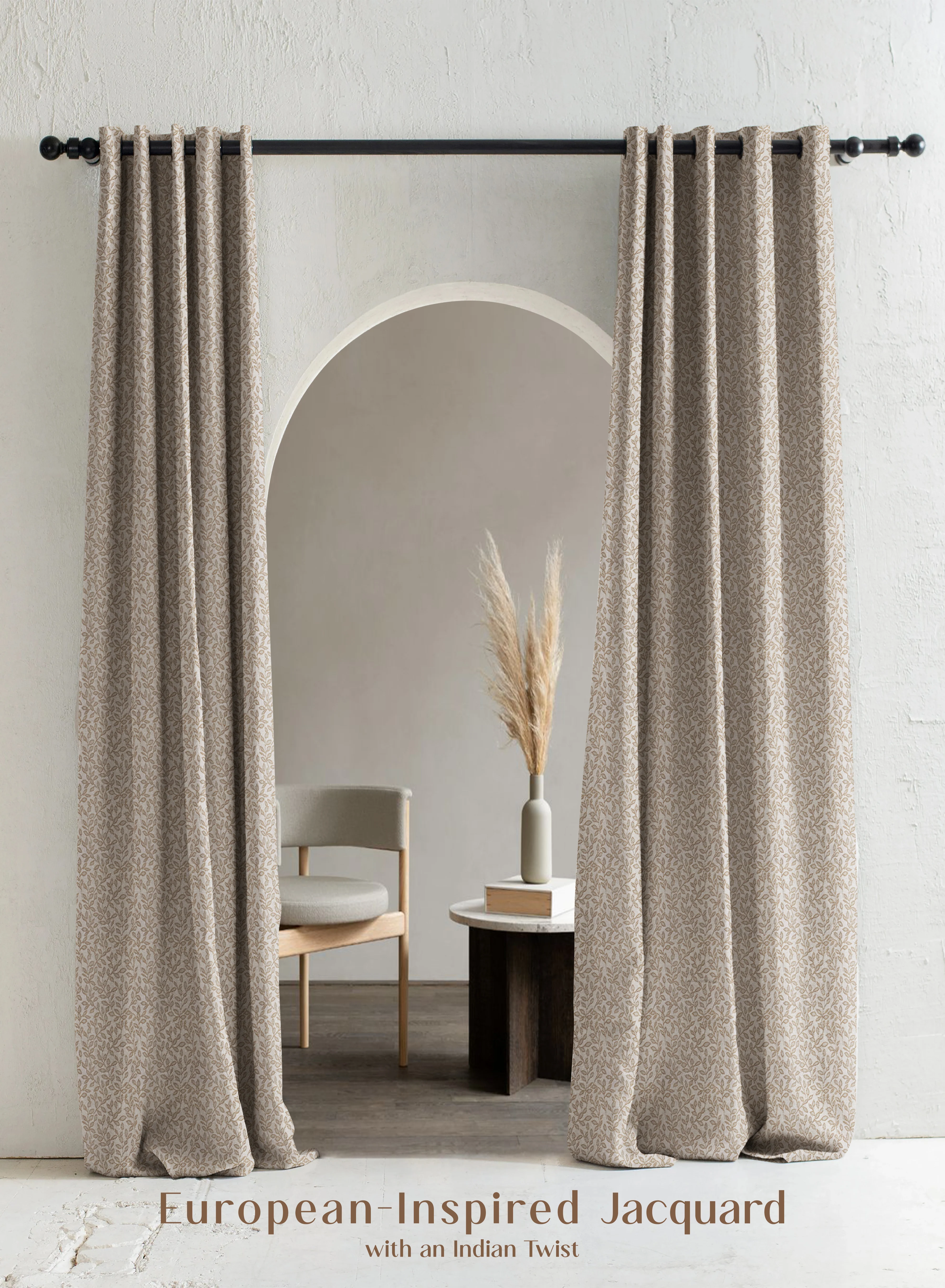 Detailed Eudora Jacquard Blackout Curtains European Jacquard Weave Total Light Block Tan Set of 2 Fully CustomizableThe Guide to Measuring and Choosing Curtains Exceptional