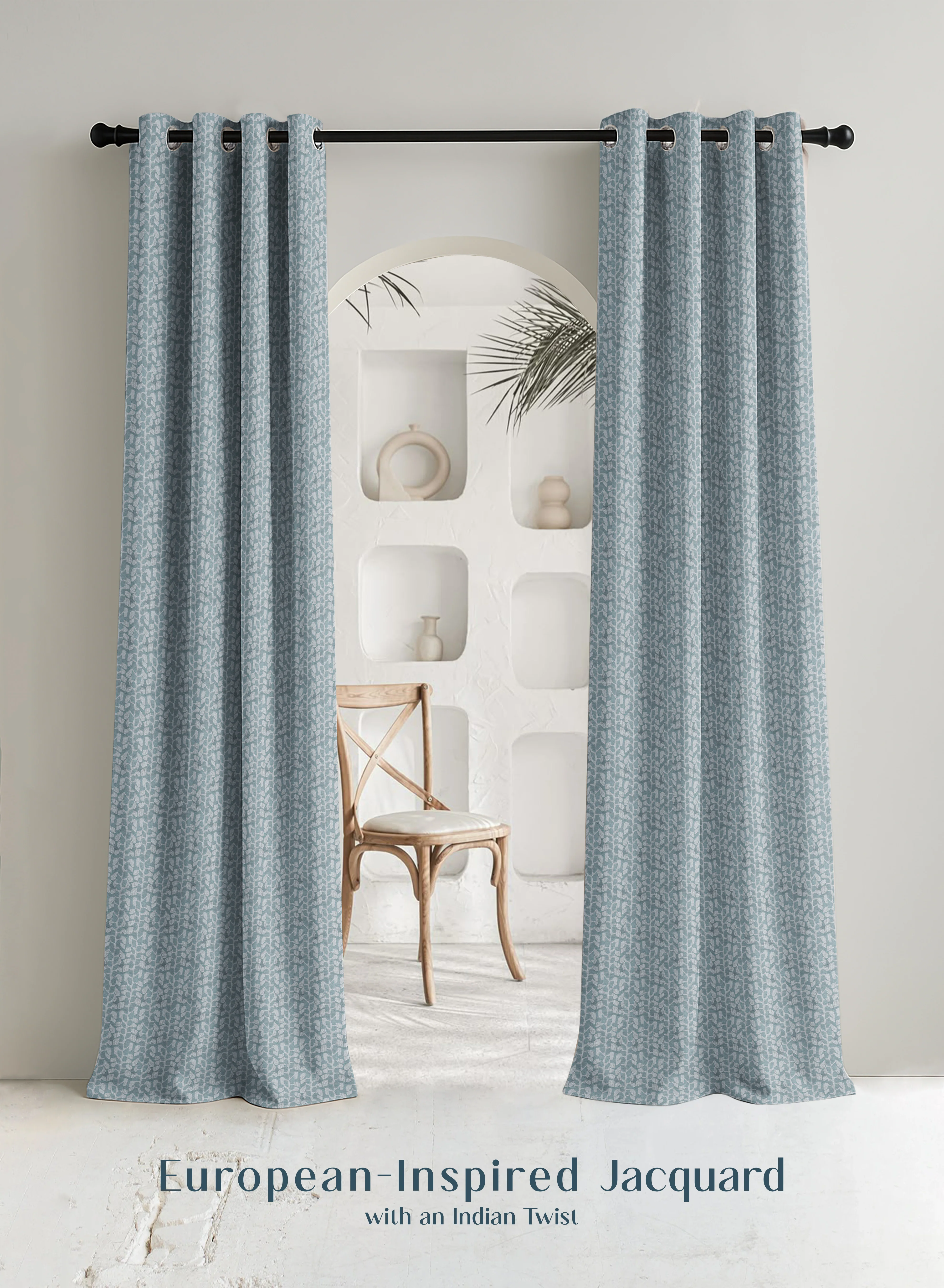 Organic Eudora Jacquard Blackout Curtains Pebble Jacquard Weave Total Light Block Twilight Aqua Set of 2 Fully CustomizableThe Guide to Measuring and Choosing Curtains Versatile