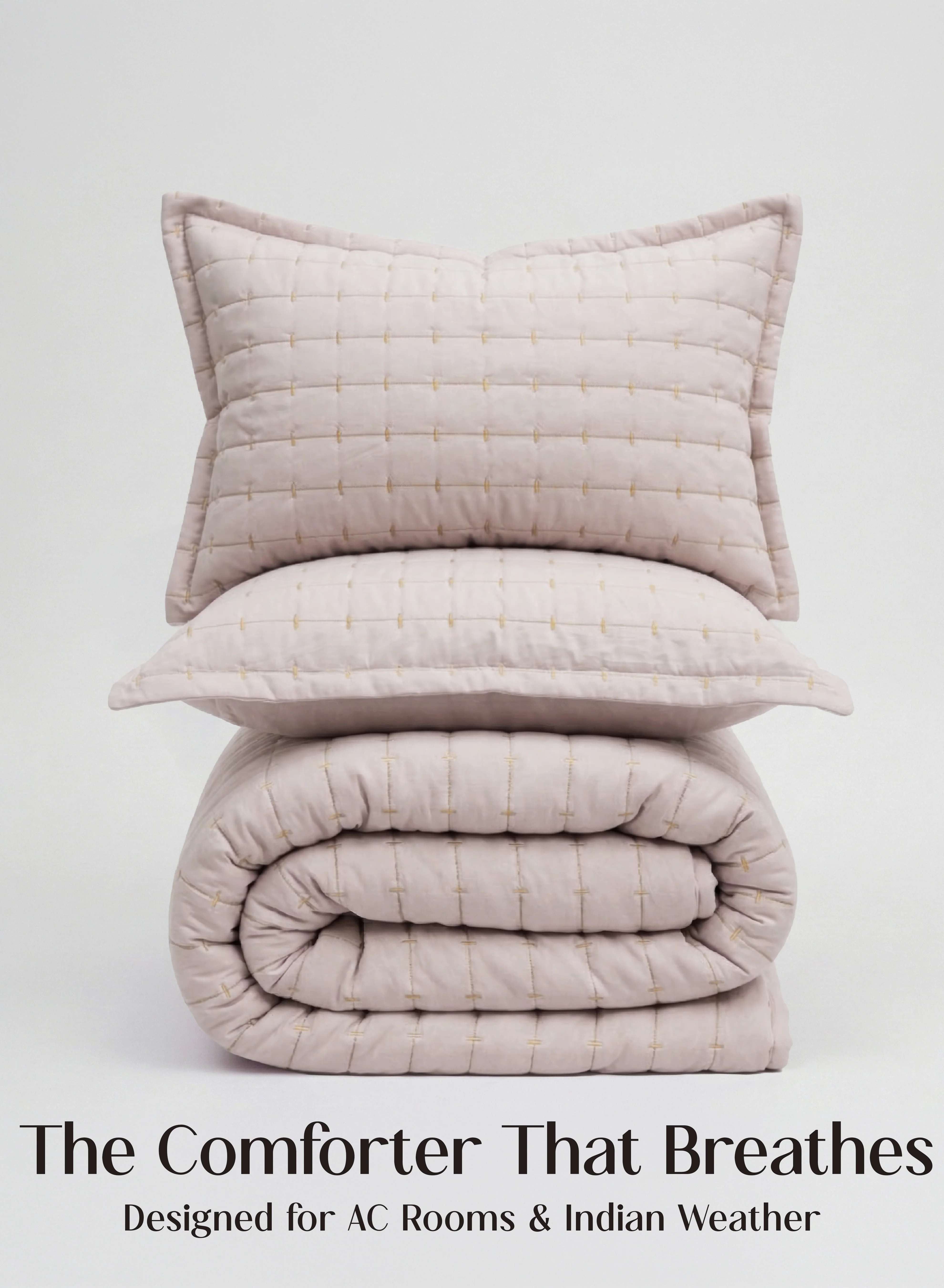 Refined CloudTouch™ 5-Piece AC Comforter Set 33 Oversized Includes 2 Pillow 2 Cushion Covers Sakura Blush Modern