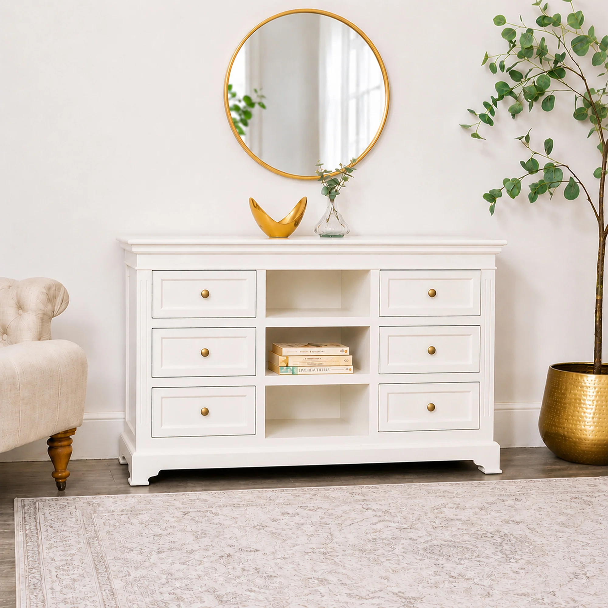 Top-Quality Large Ivory Wooden Sideboard Cabinet – Daventry Ivory Range Green