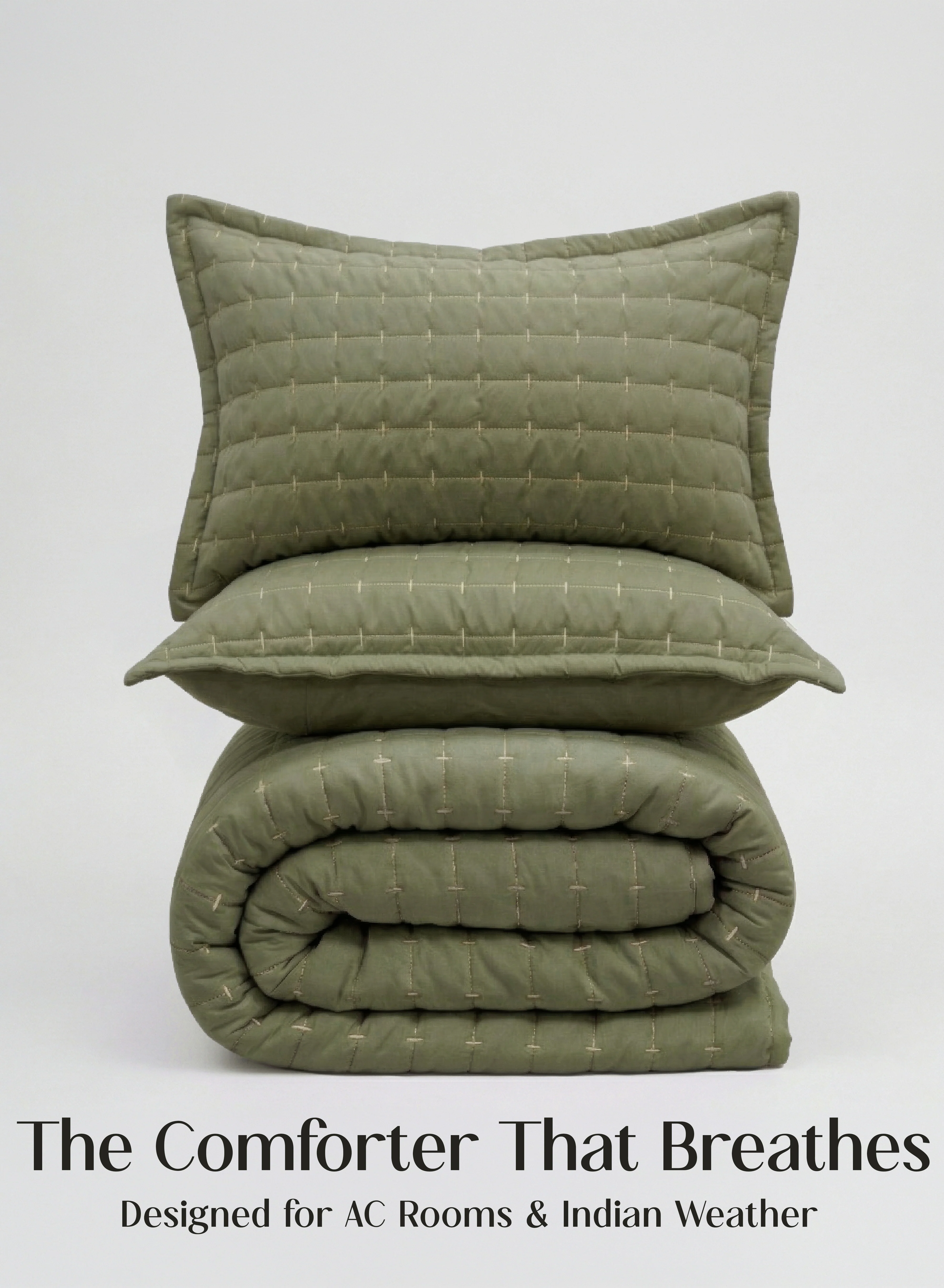 Soft CloudTouch™ 5-Piece AC Comforter Set 33 Oversized Includes 2 Pillow 2 Cushion Covers Olive Grove Quality