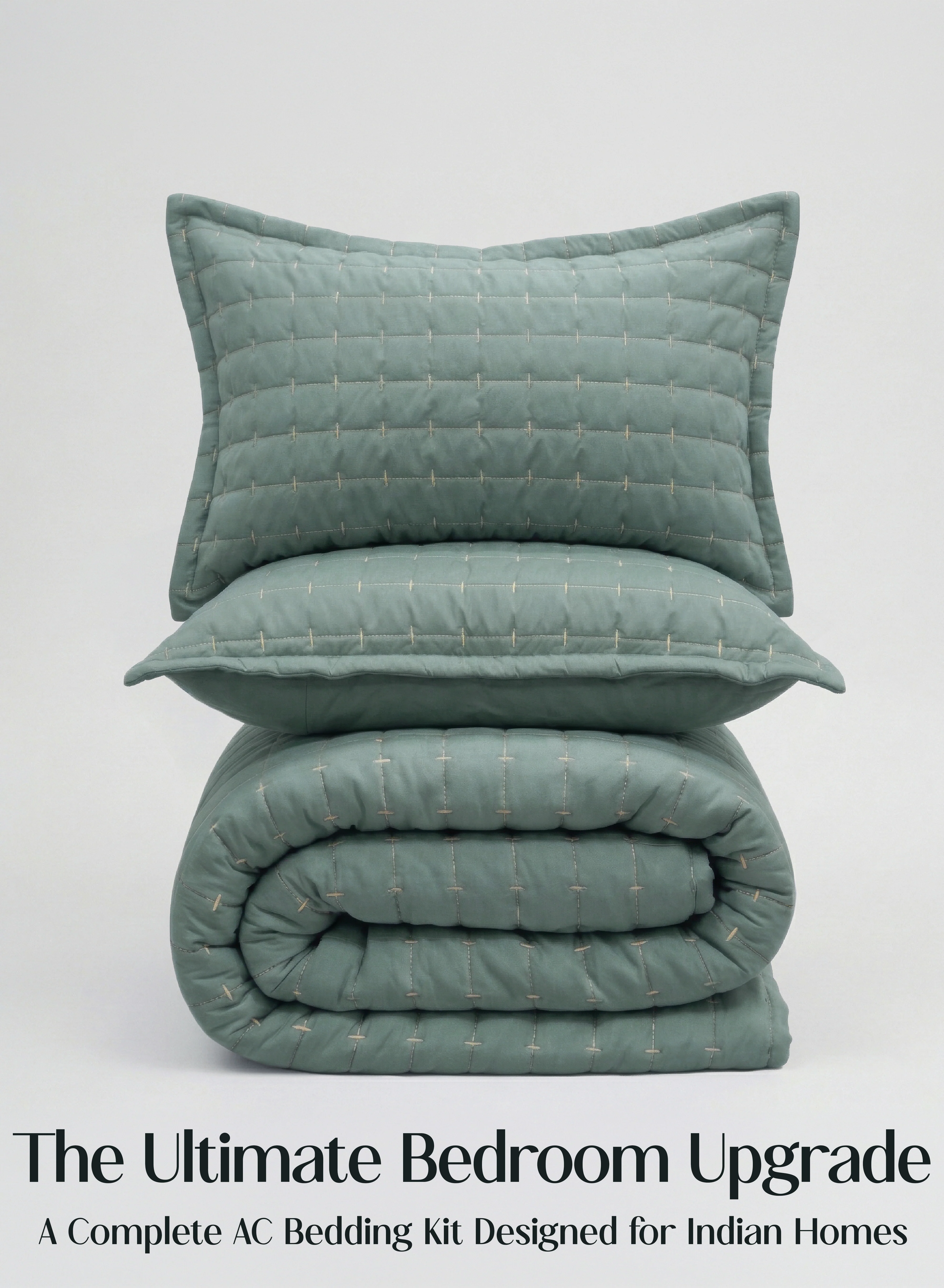 User-Friendly CloudTouch™ 8-Piece AC Bedding Set Complete Bedroom Upgrade in One Set Sage Green Breathable