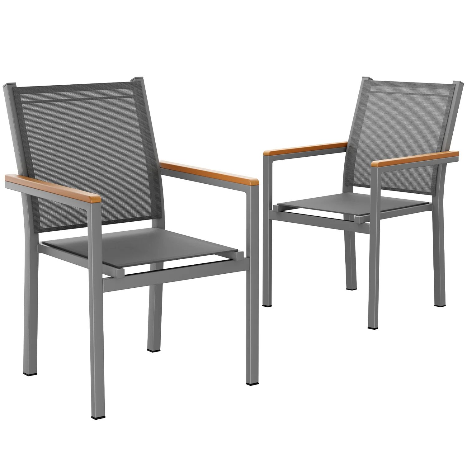 Fast Patio Chairs Set of 2 4 Stackable Outdoor Dining Chairs with Textilene Fabric Aluminum Frame for All WeatherPatio Chairs Set of 2 4 Stackable Outdoor Dining Chairs with Textilene Fabric Aluminum Frame for All Weather Minimalist