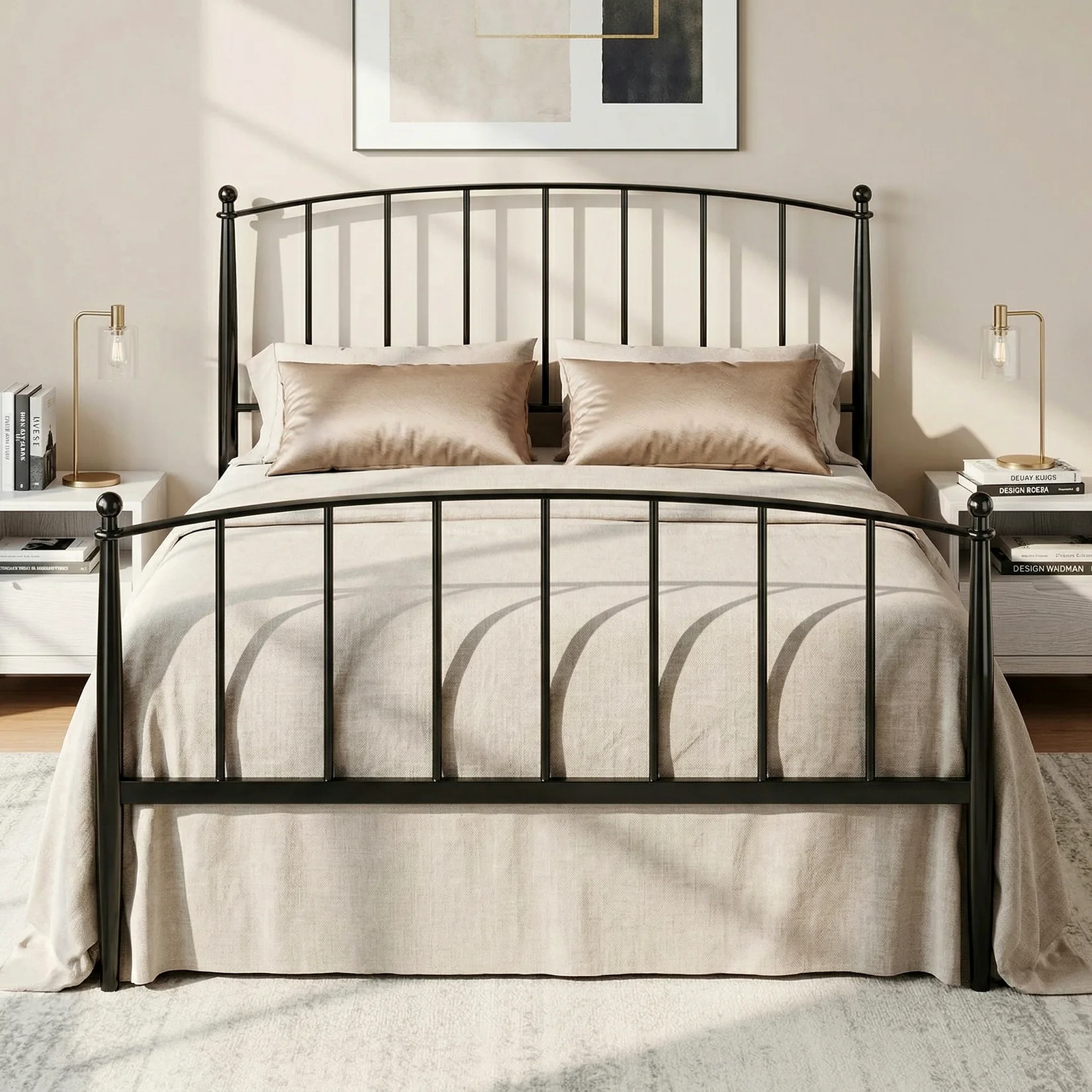 Efficient Horizon-Arch Mid-Century Platform Metal Bed Frame with Headboard and Footboard Under-Bed Storage No Box Spring NeededHorizon-Arch Mid-Century Platform Metal Bed Frame with Headboard and Footboard Under-Bed Storage No Box Spring Needed Selected