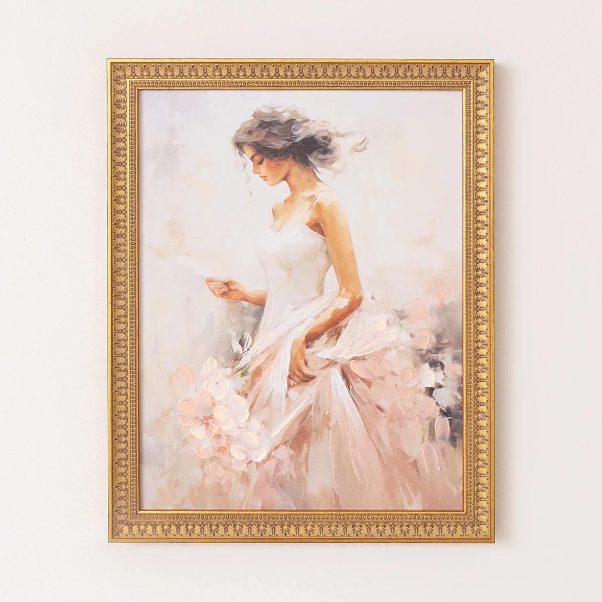 Reusable Large Vintage Ballerina Gold Framed Wall Print – 40cm x 50cm Trendy