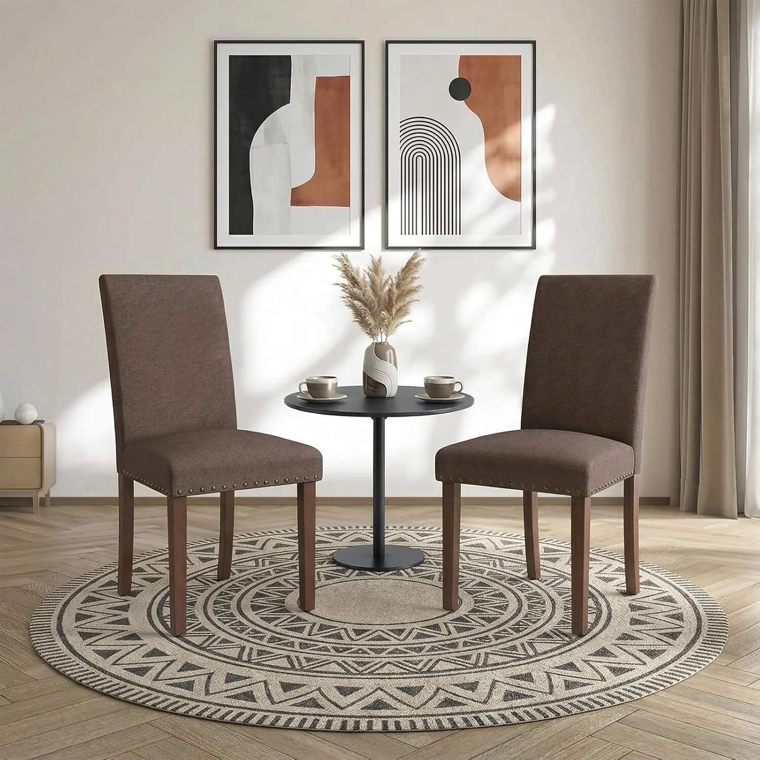 Advanced Upholstered Dining Chairs Set of 2 4 Linen Parsons Dining Chairs with Solid Wood Legs and Padded SeatUpholstered Dining Chairs Set of 2 4 Linen Parsons Dining Chairs with Solid Wood Legs and Padded Seat Refined