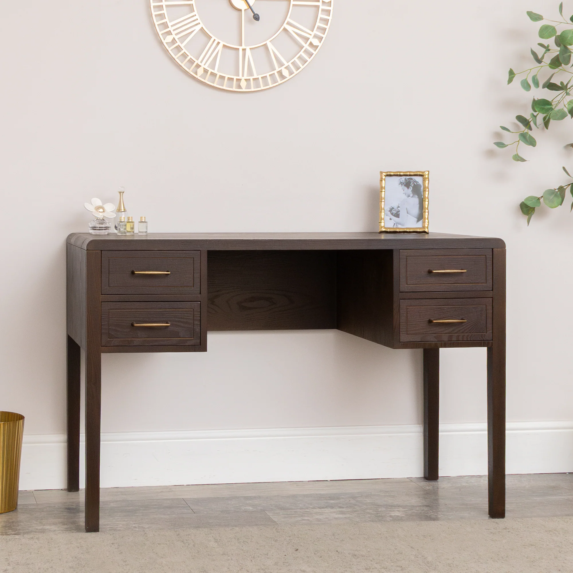 Elite Dark Wood 4 Drawer Dressing Table – Kingsley Range World-Class