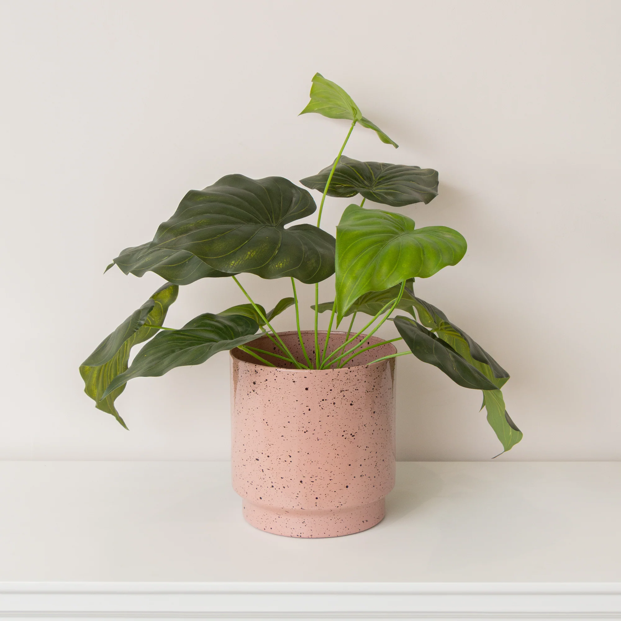 Classic Large Pink Speckled Iron Planter Pot – 20cm x 20cm Premium