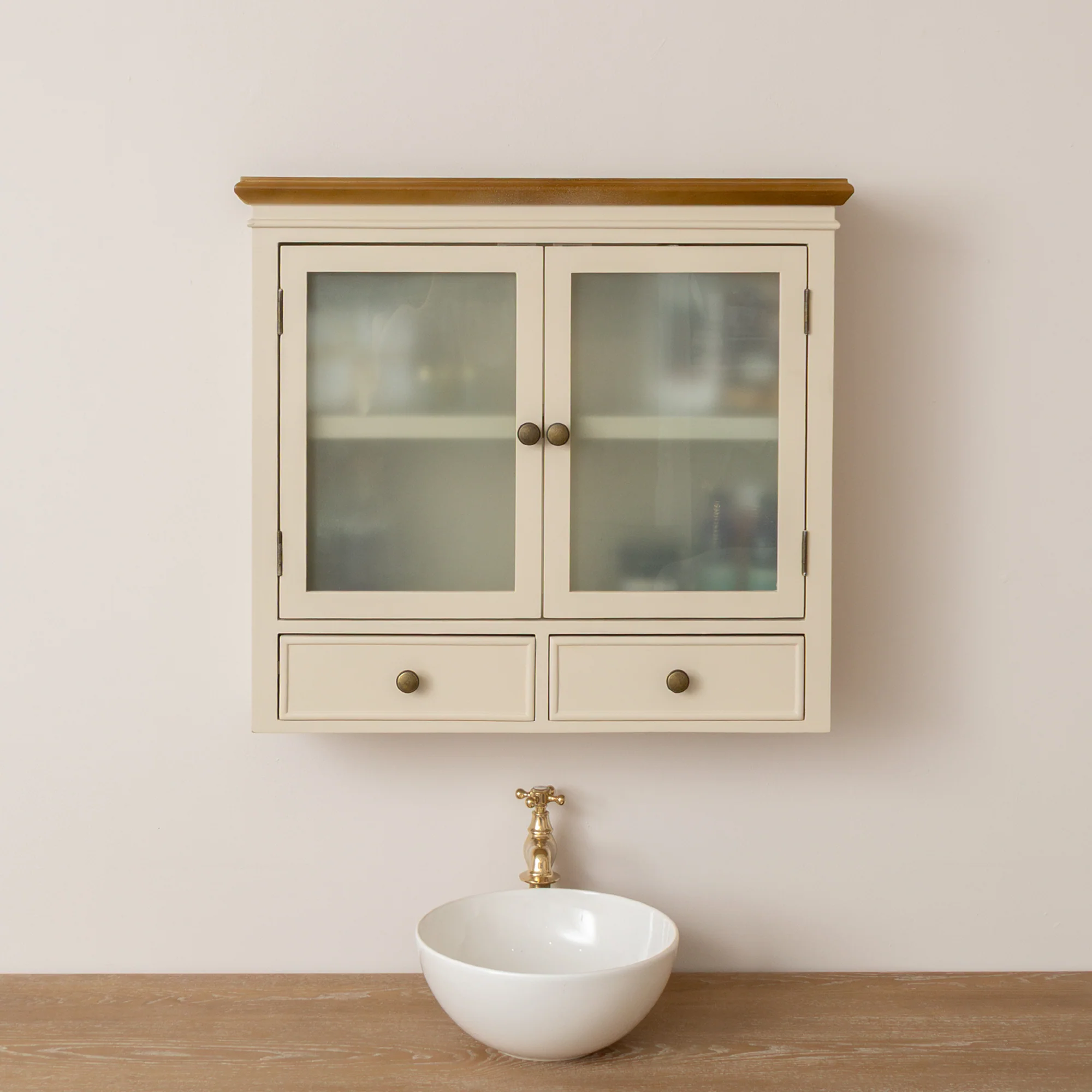 Carefully Designed Taupe Wooden Wall Cabinet with Drawers – Claudia Range Next-Generation