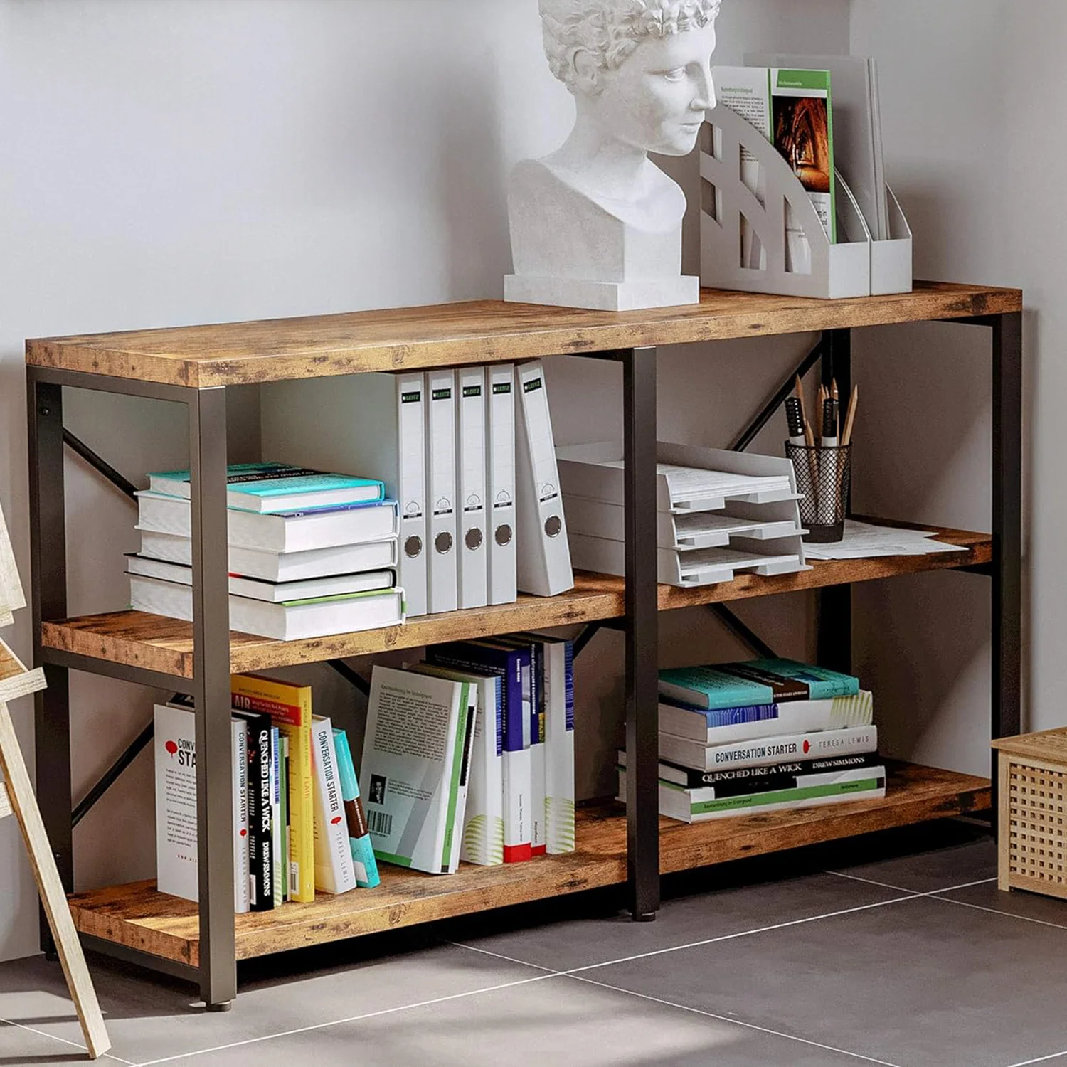 Prestigious Entryway Console Table 55 in 3-Tier Hallway Table TV Stand Entertainment Center Media Stand Industrial Style VintageEntryway Console Table 55 in 3-Tier Hallway Table TV Stand Entertainment Center Media Stand Industrial Style Vintage Smooth