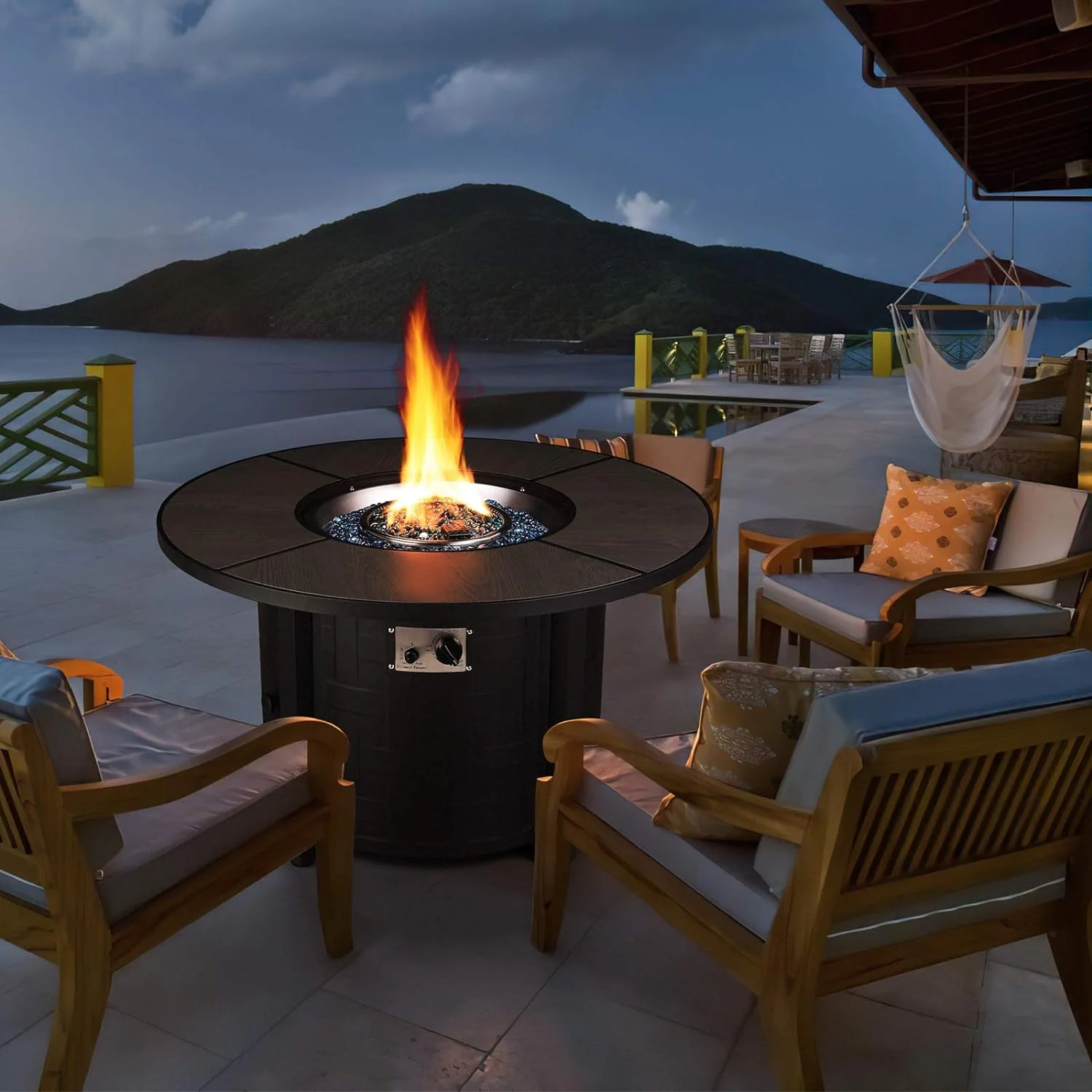 Durable 42-inch Propane Fire Pit Table 50 000 BTU Auto-Ignition Gas Fire Pits with Waterproof Cover42-inch Propane Fire Pit Table 50 000 BTU Auto-Ignition Gas Fire Pits with Waterproof Cover High-Quality