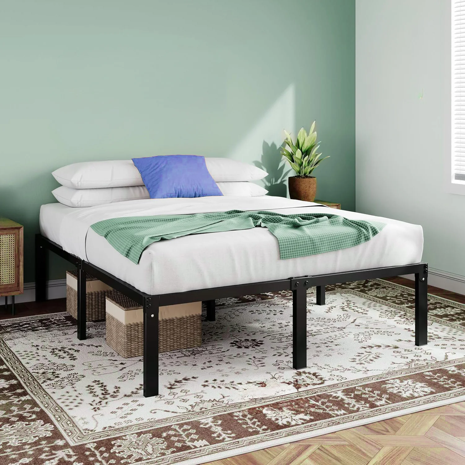 High-End Discontinued Heavy Duty Metal Platform Bed Frame with Extra Large Underbed Storage No Springs Required Discontinued Heavy Duty Metal Platform Bed Frame with Extra Large Underbed Storage No Springs Required Sophisticated