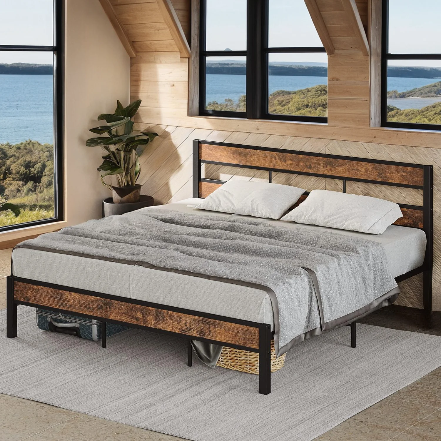 Trusted King Size Platform Bed Frame with Headboard Queen King Size No Box Spring RequiredKing Size Platform Bed Frame with Headboard Queen King Size No Box Spring Required Healthy