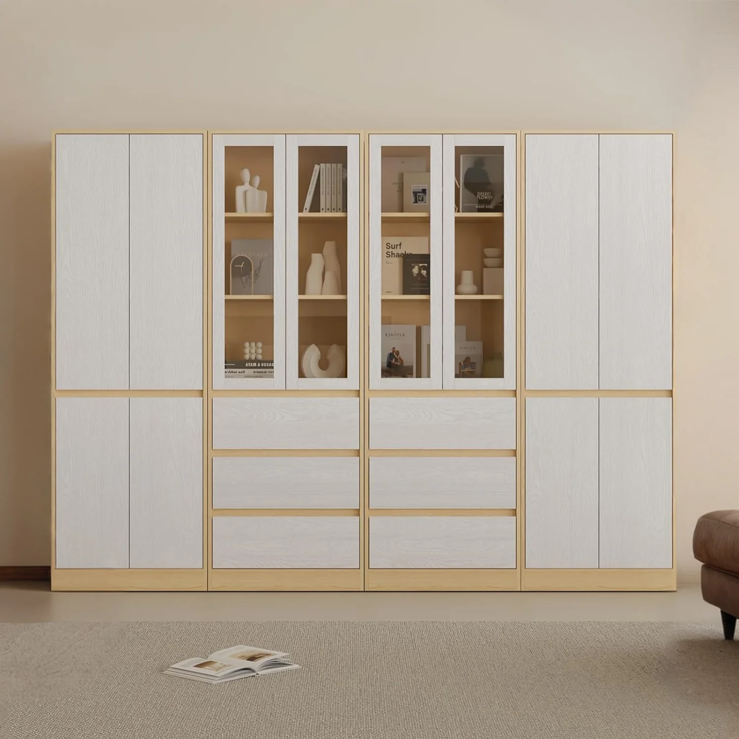 Crafted Combination Furniture File Cabinets Bookcases Storage Shelves 4pcs Set BBDD Combination Furniture File Cabinets Bookcases Storage Shelves 4pcs Set BBDD Smart