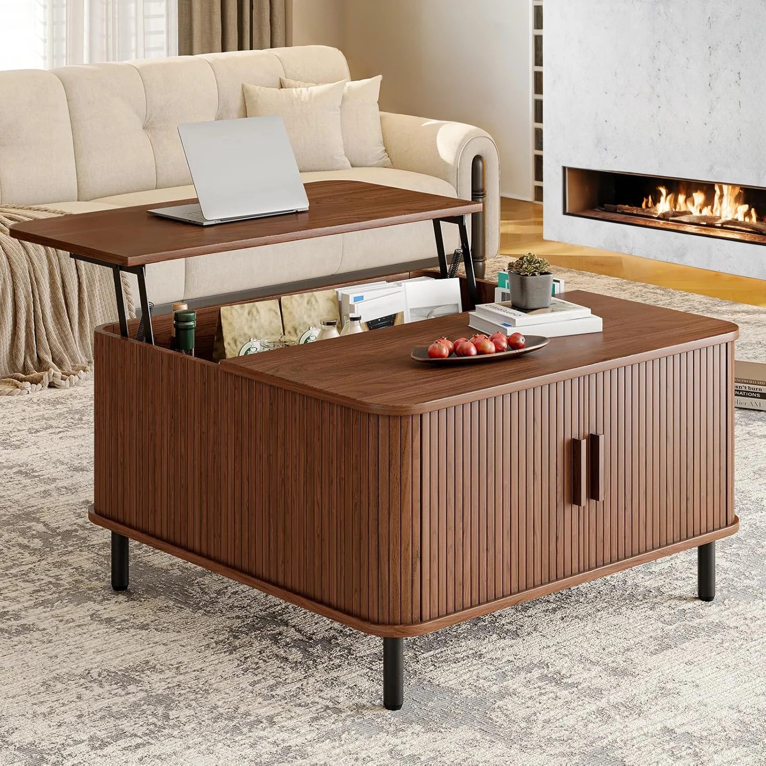 Genuine 31.5 Lift Top Coffee Table with Storage Wood Square Coffee Table with Large Hidden Compartment and Adjustable Footpads31.5 Lift Top Coffee Table with Storage Wood Square Coffee Table with Large Hidden Compartment and Adjustable Footpads Advanced