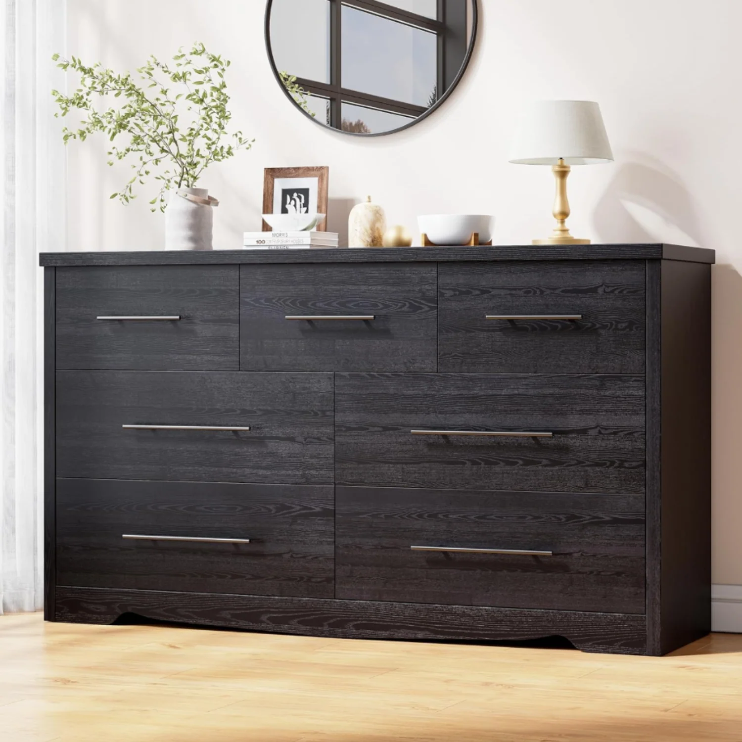 Elite 55 Inch 7 Drawer Dresser for Bedroom 7 Chest of Drawers Modern Wooden Dresser with Metal Handle55 Inch 7 Drawer Dresser for Bedroom 7 Chest of Drawers Modern Wooden Dresser with Metal Handle Clean