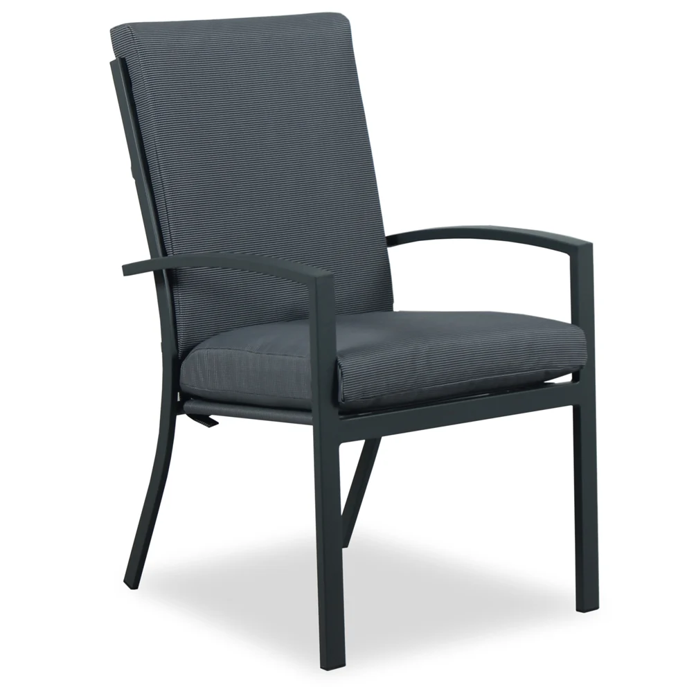 Practical Matzo High Back Cushioned Outdoor Dining Chair Grey Smooth