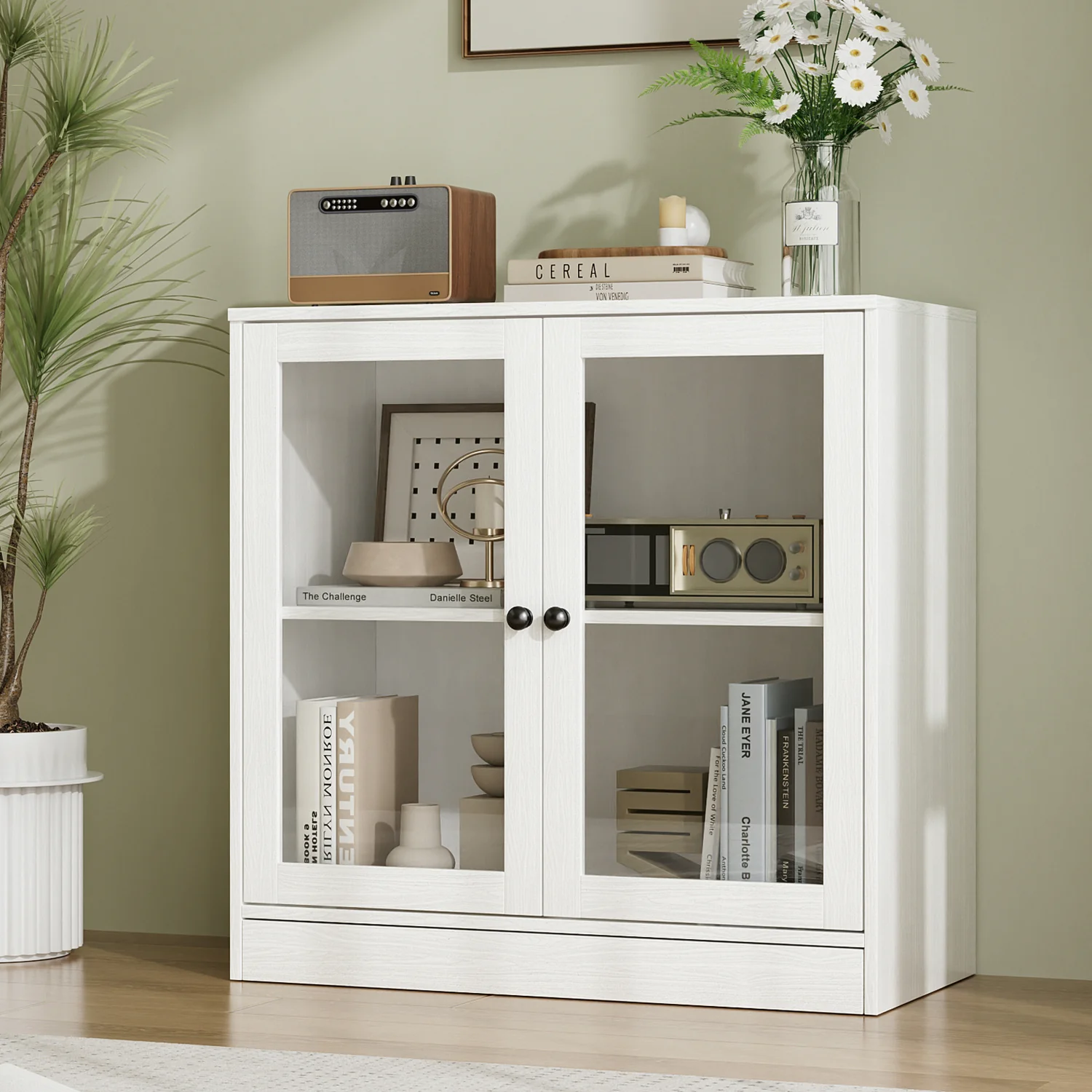 Expertly Made Accent Cabinet with Glass Doors Small TV Stand with Storage for Living Room BedroomAccent Cabinet with Glass Doors Small TV Stand with Storage for Living Room Bedroom Secure