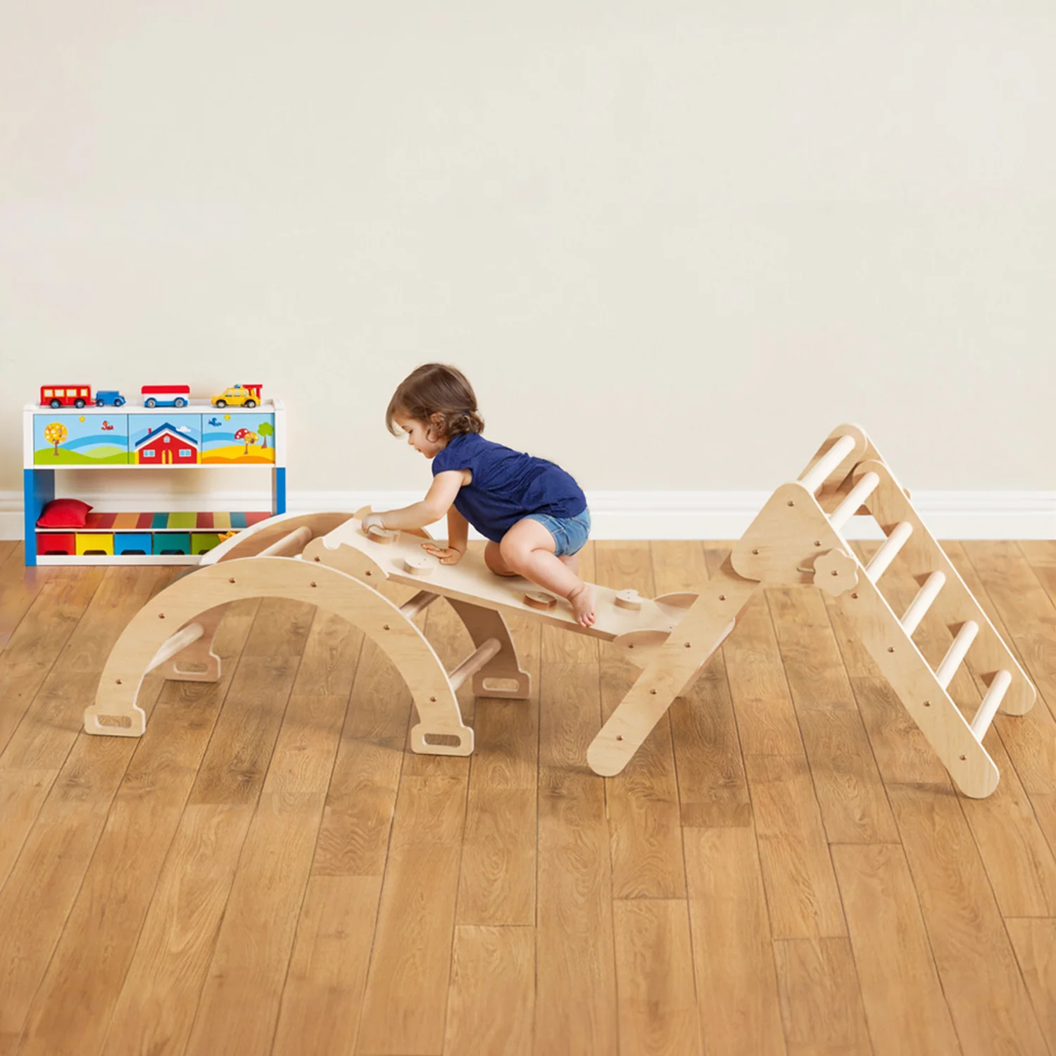 Long-Lasting Wooden Climbing Toys 3 in 1 Foldable Pikler Triangle Climber with a RampWooden Climbing Toys 3 in 1 Foldable Pikler Triangle Climber with a Ramp First-Class