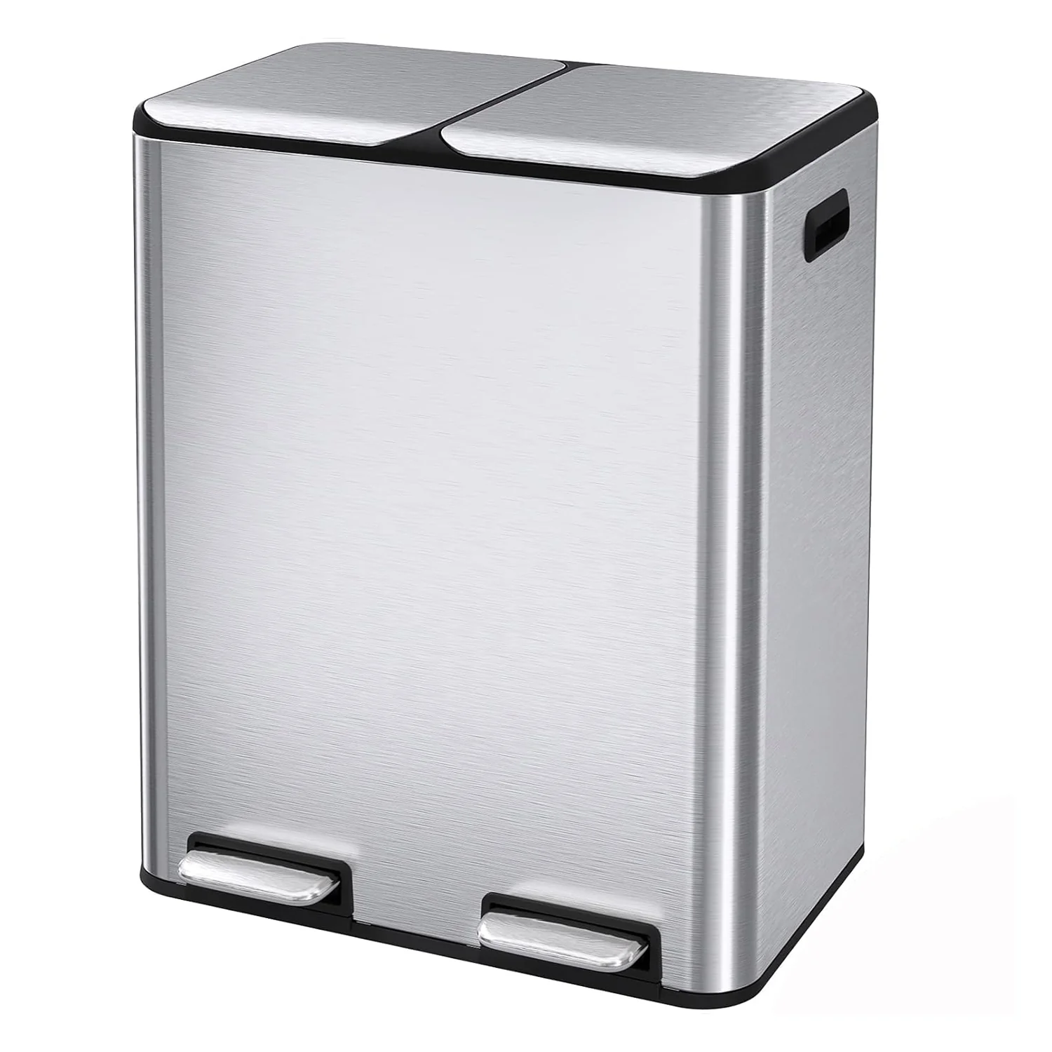 Specialty 16 Gallon 60L Dual Kitchen Trash Can with Odor Control Box Removable Inner Buckets Soft-Close Lids16 Gallon 60L Dual Kitchen Trash Can with Odor Control Box Removable Inner Buckets Soft-Close Lids Elegant