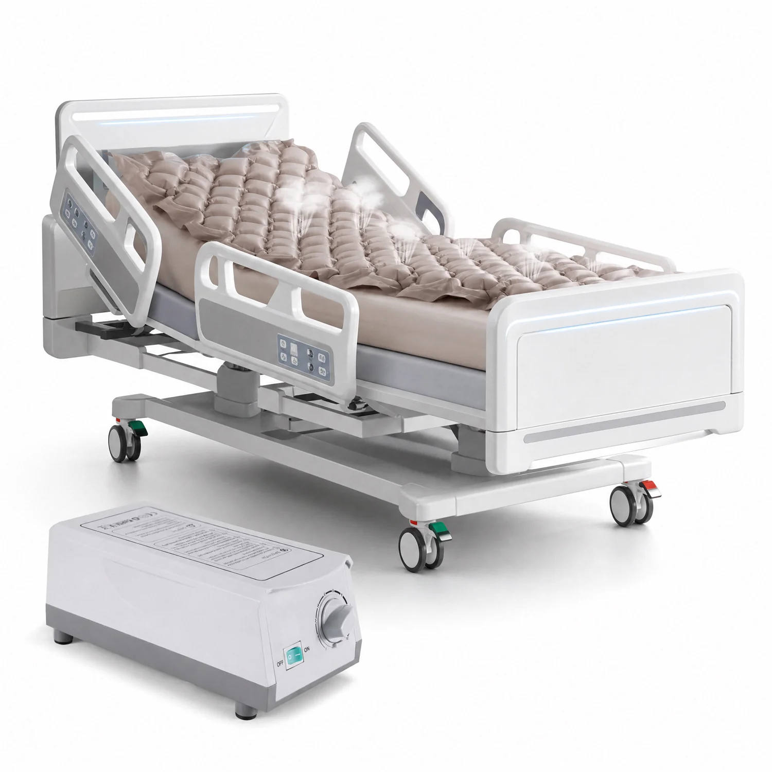 Comfortable Alternating Pressure Air Mattress Pad with Electric Pump System Pressure Sore Prevention Mattress for Hospital Bed Home UseAlternating Pressure Air Mattress Pad with Electric Pump System Pressure Sore Prevention Mattress for Hospital Bed Home Use Environmentally Friendly