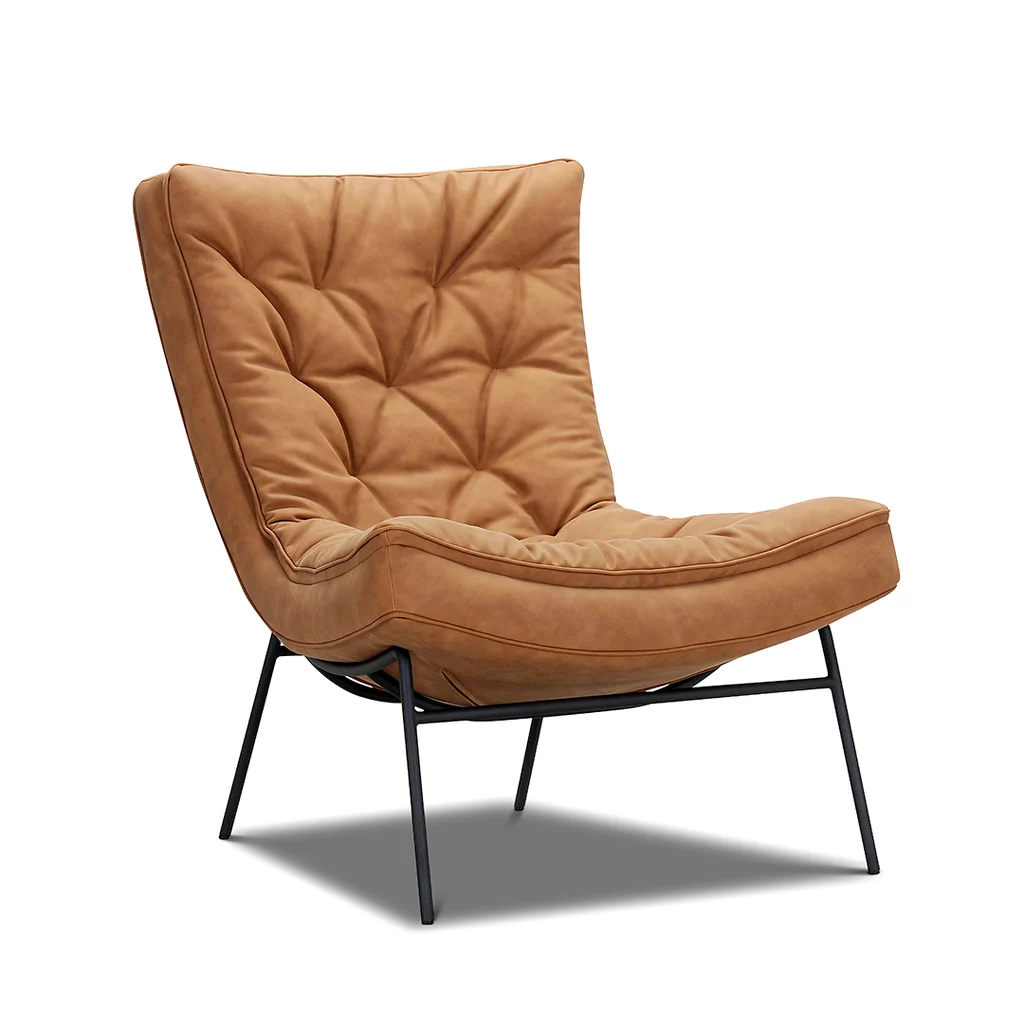 Advanced Scarva Leather Accent Chair Amber Fine