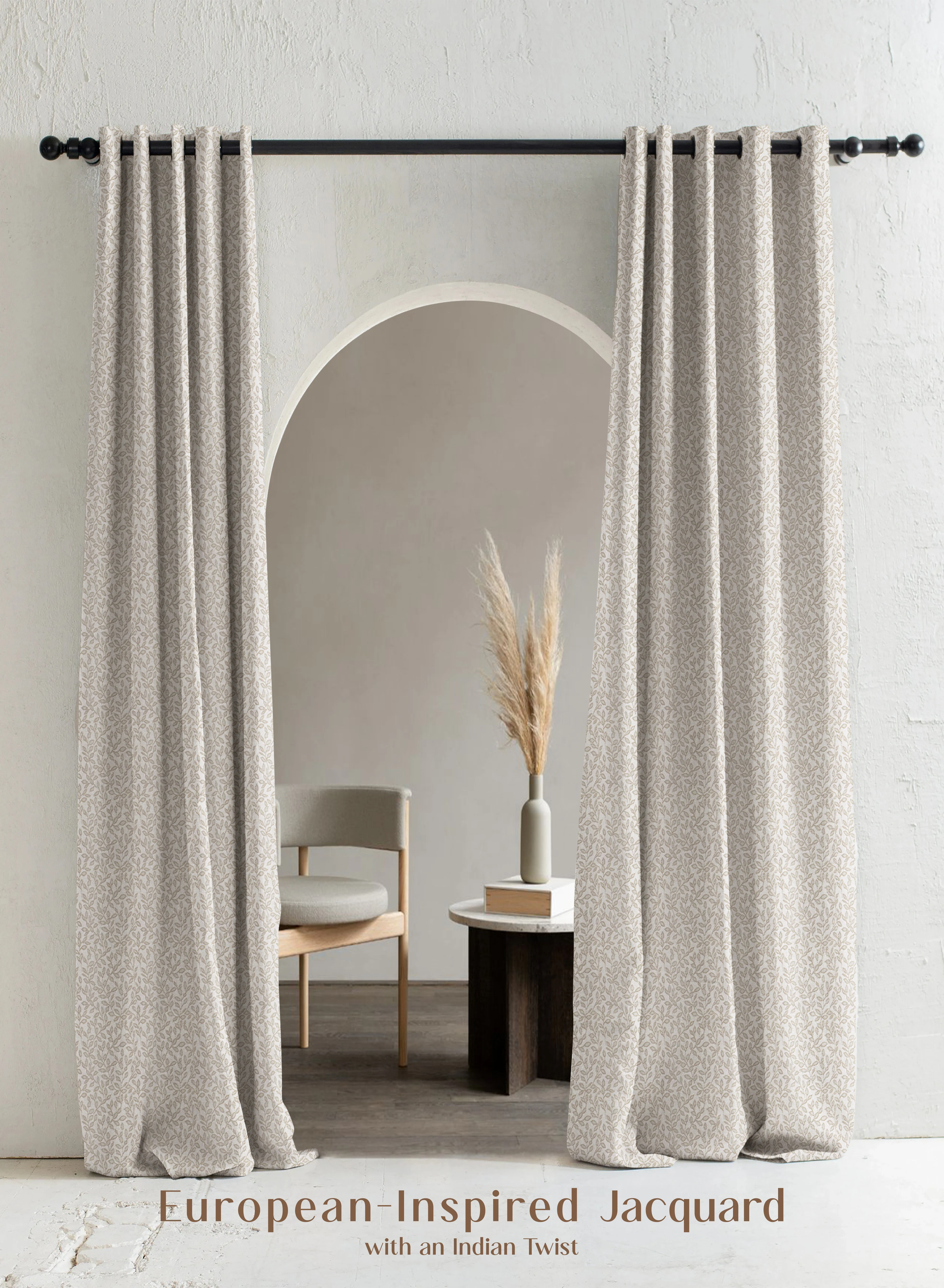 Consistent Eudora Jacquard Blackout Curtains European Jacquard Weave Total Light Block Oatleaf Set of 2 Fully CustomizableThe Guide to Measuring and Choosing Curtains Breathable