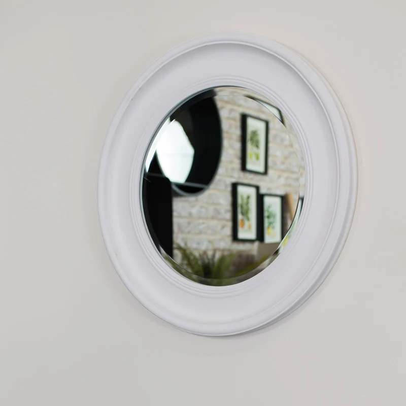 Soft Round Vintage White Wall Mirror 60cm x 60cm Advanced