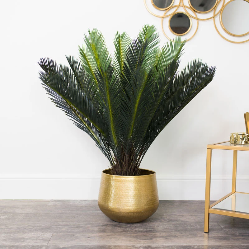Breathable Large Round Gold Patterned Planter Comfortable