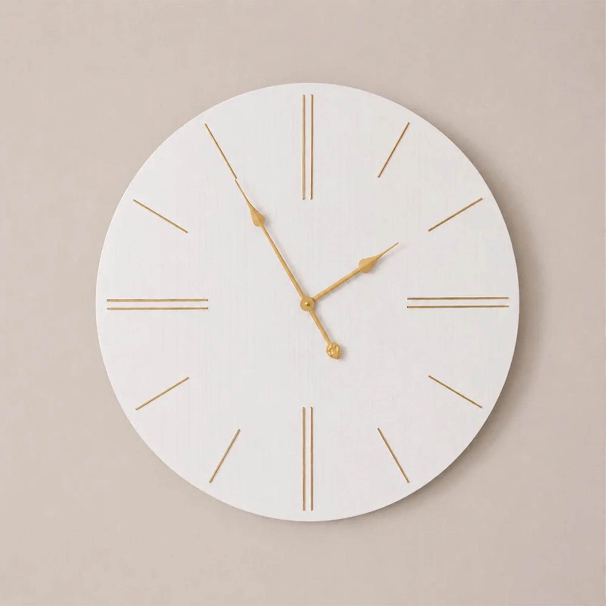 Healthy Large White Wooden Grain Gold Detailed Wall Clock – 70cm x 70cm High-Performance