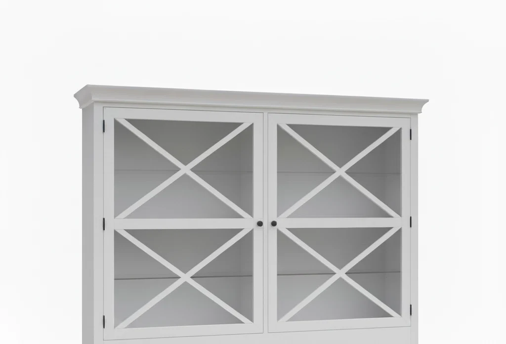 Minimalist Havana Large 2 Door Glass Door Hutch Cabinet Smart