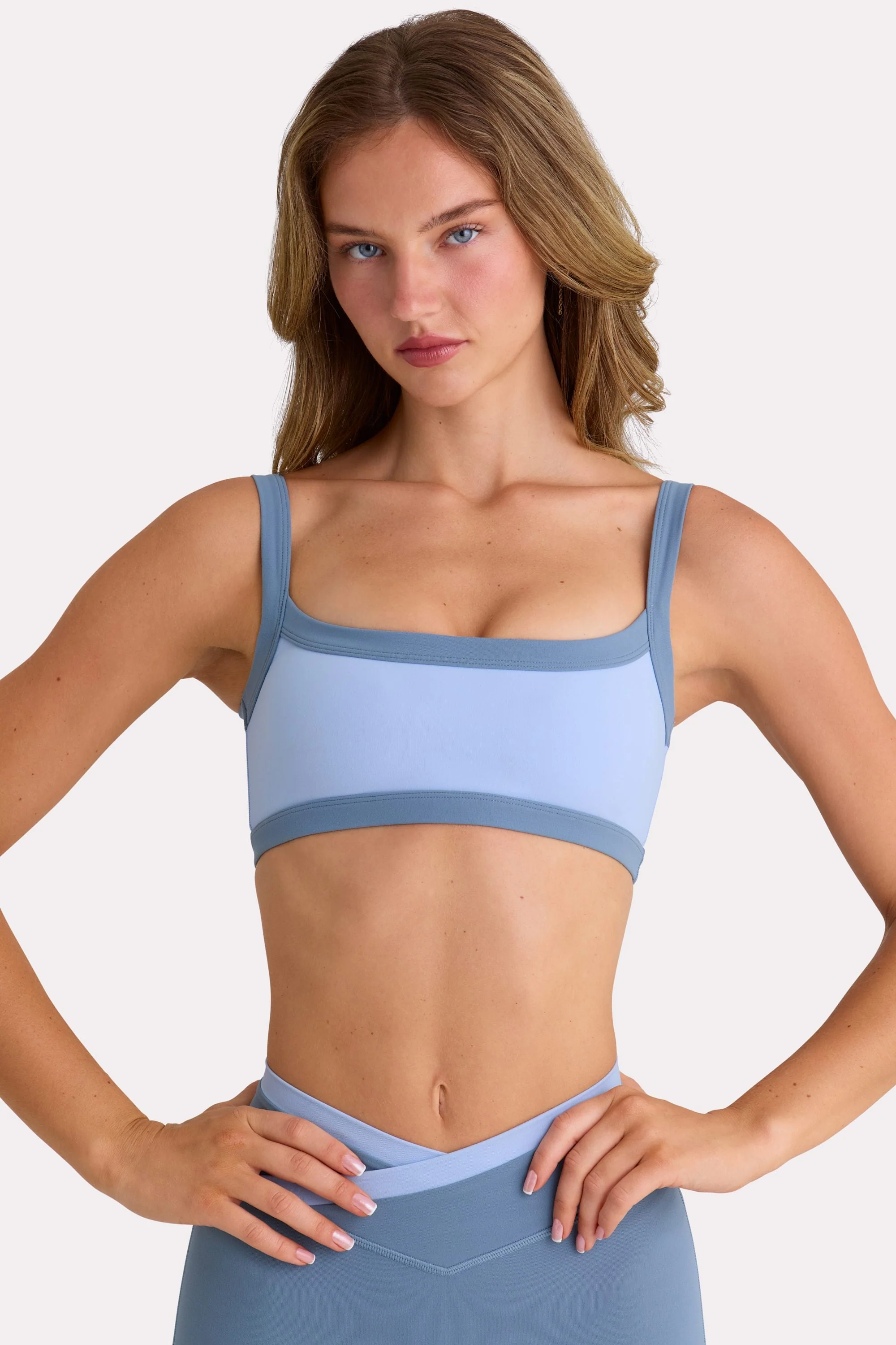 Lightweight Soft Active Sports Bra in Sky Clean