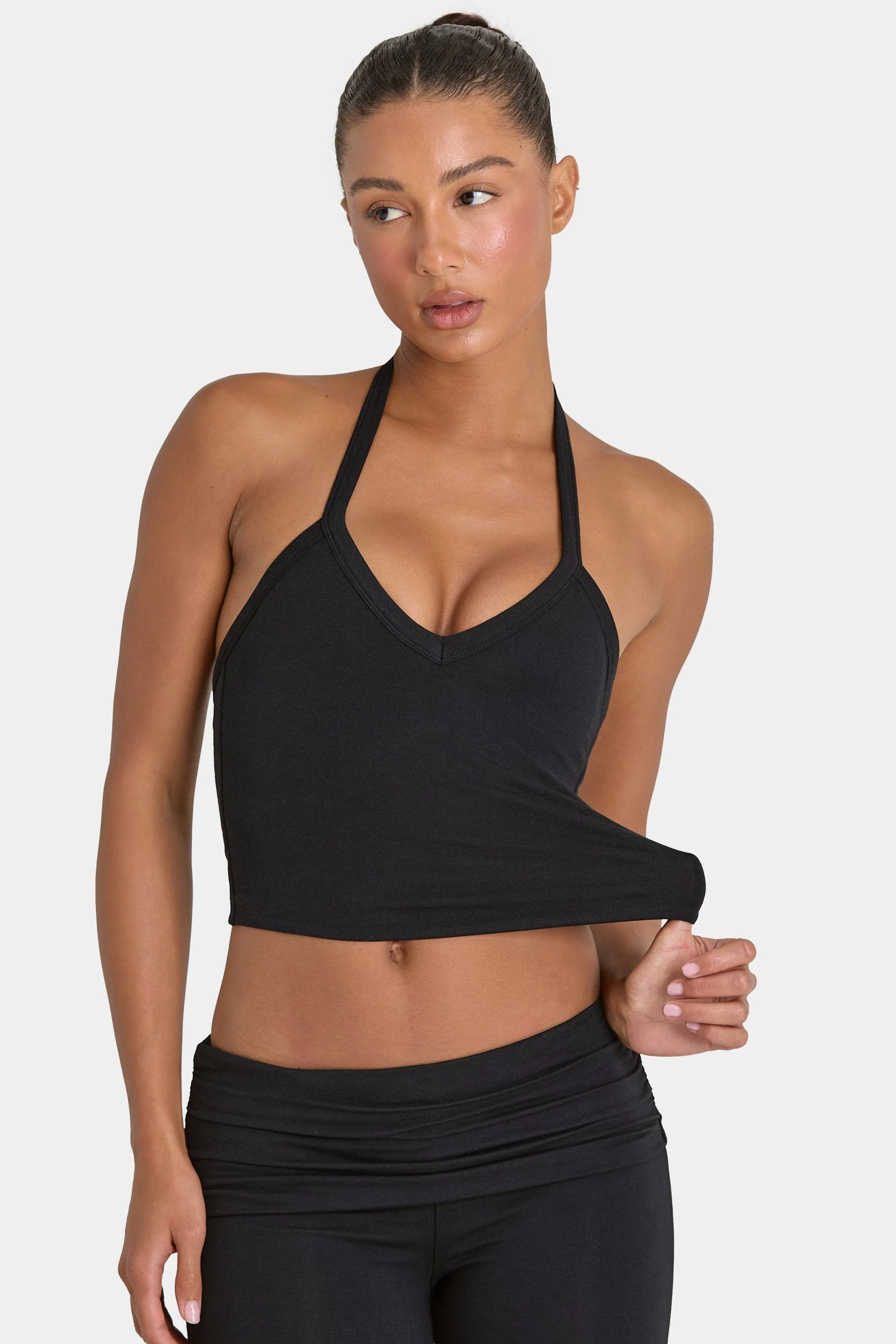 Unique ButterCloud™ Crop Tank Top in Black Refined
