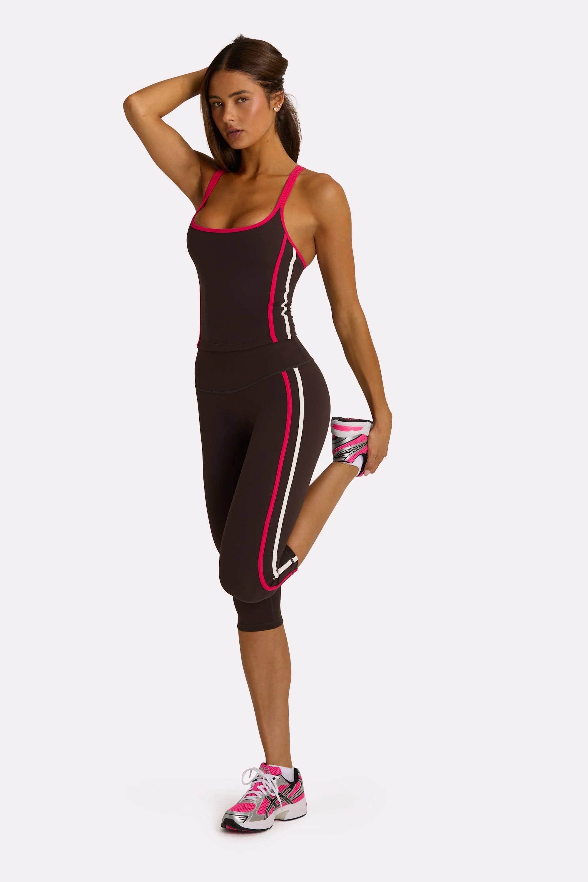 Reliable Soft Active Capri Leggings in Truffle Reusable