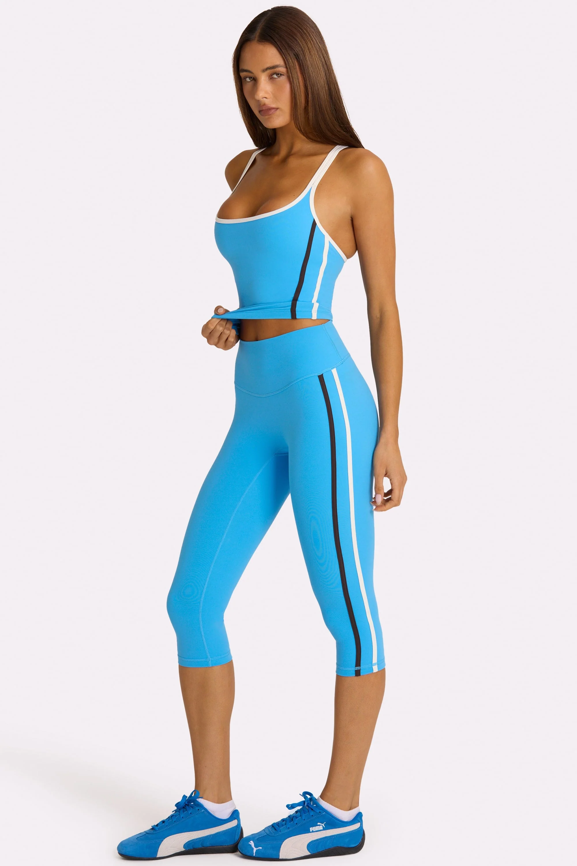 Smooth Soft Active Capri Leggings in Electric Blue Specialty