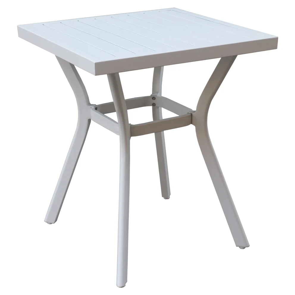 Fine Crafted Daffodil 600 Square Bistro Table Matte White Premium