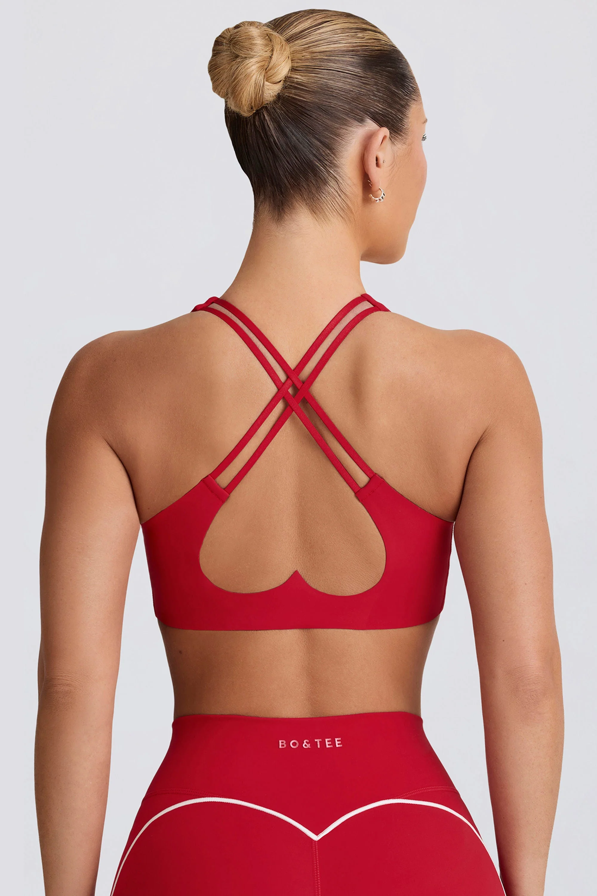 Organic Soft Active Low-Impact Sports Bra in Hot Red Unique