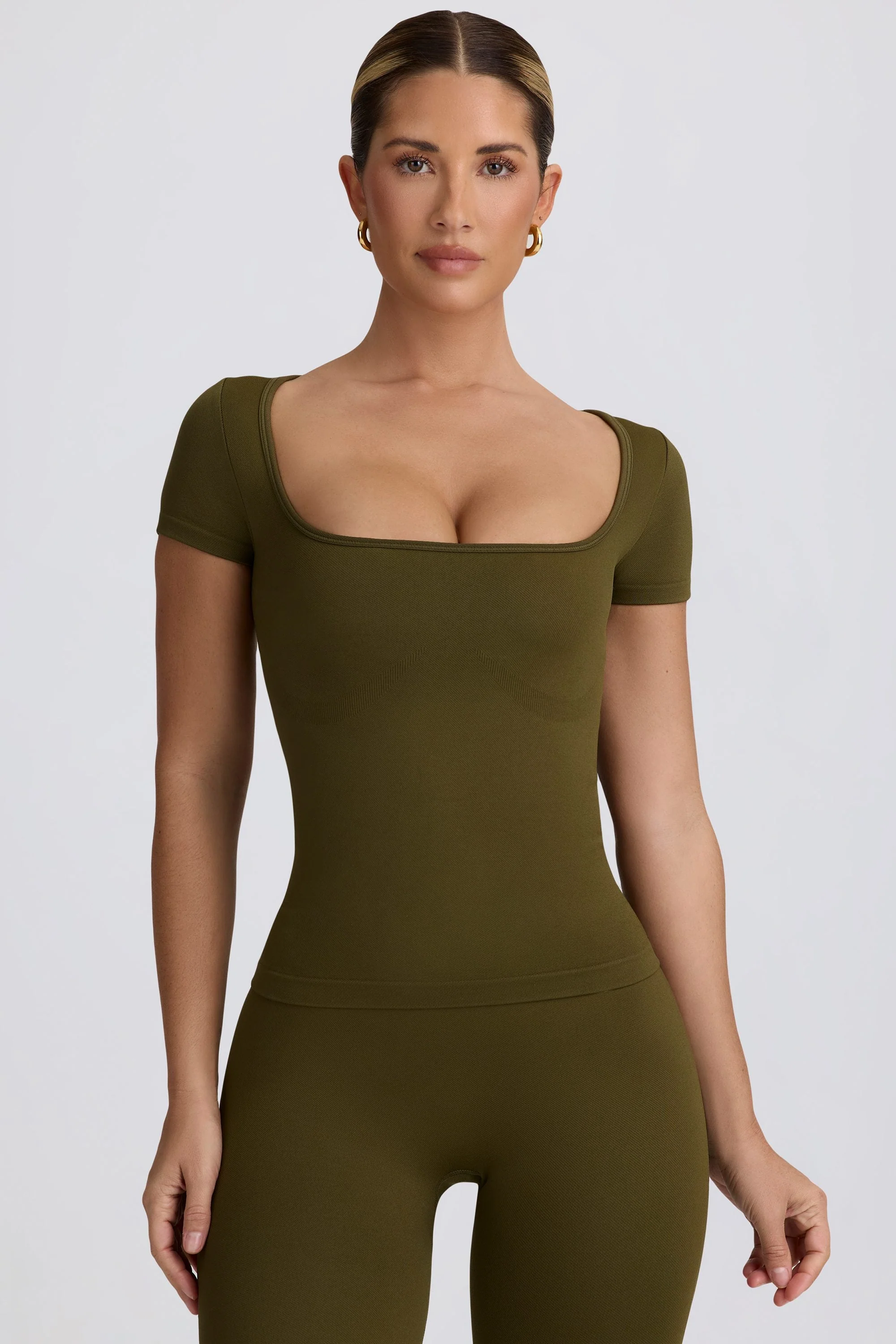Pure Super Sculpt Seamless T-Shirt in Dark Green Functional