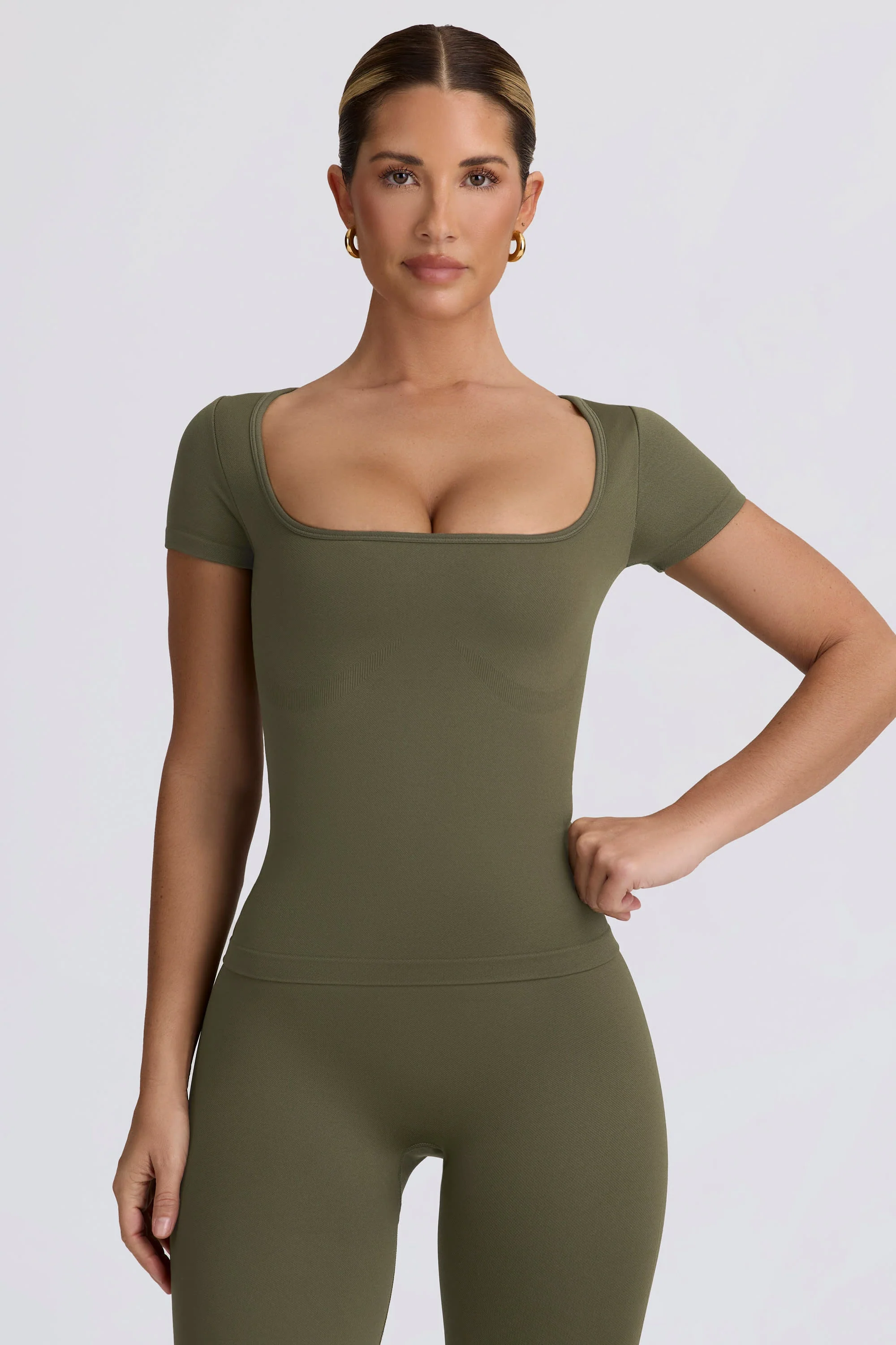 Next-Generation Super Sculpt Seamless T-Shirt in Light Green Easy-to-Use