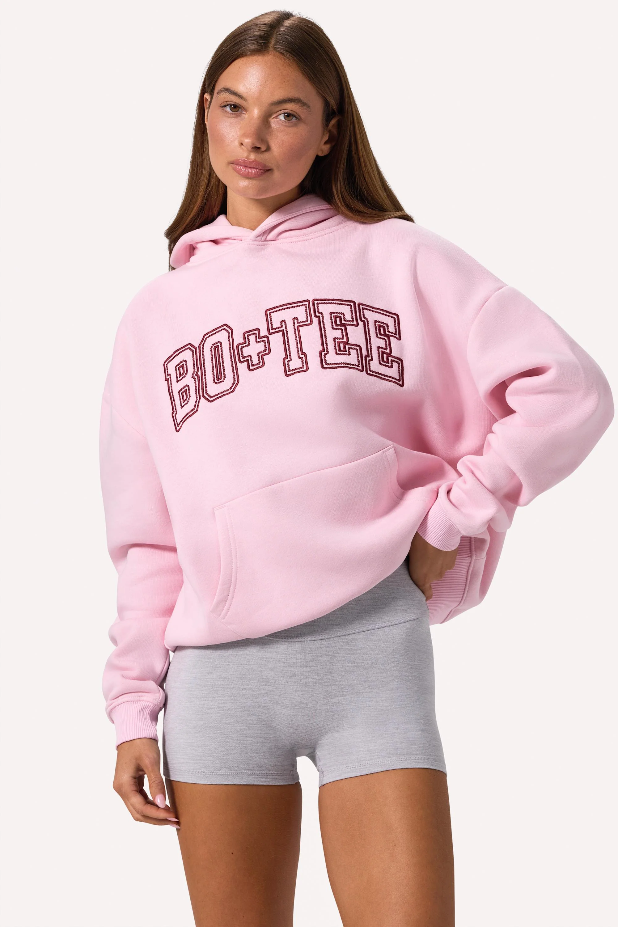 Refined Embroidered Oversized Hoodie in Bloom Detailed
