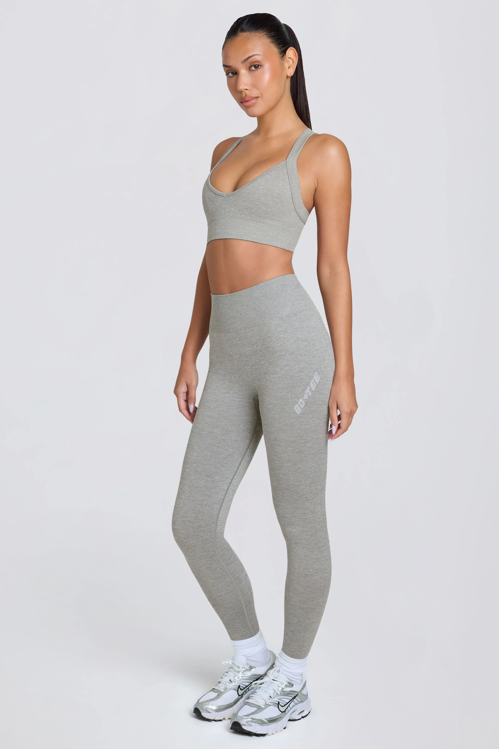 Top-Quality Super Sculpt Seamless High-Waist Leggings in Grey Marl Crafted
