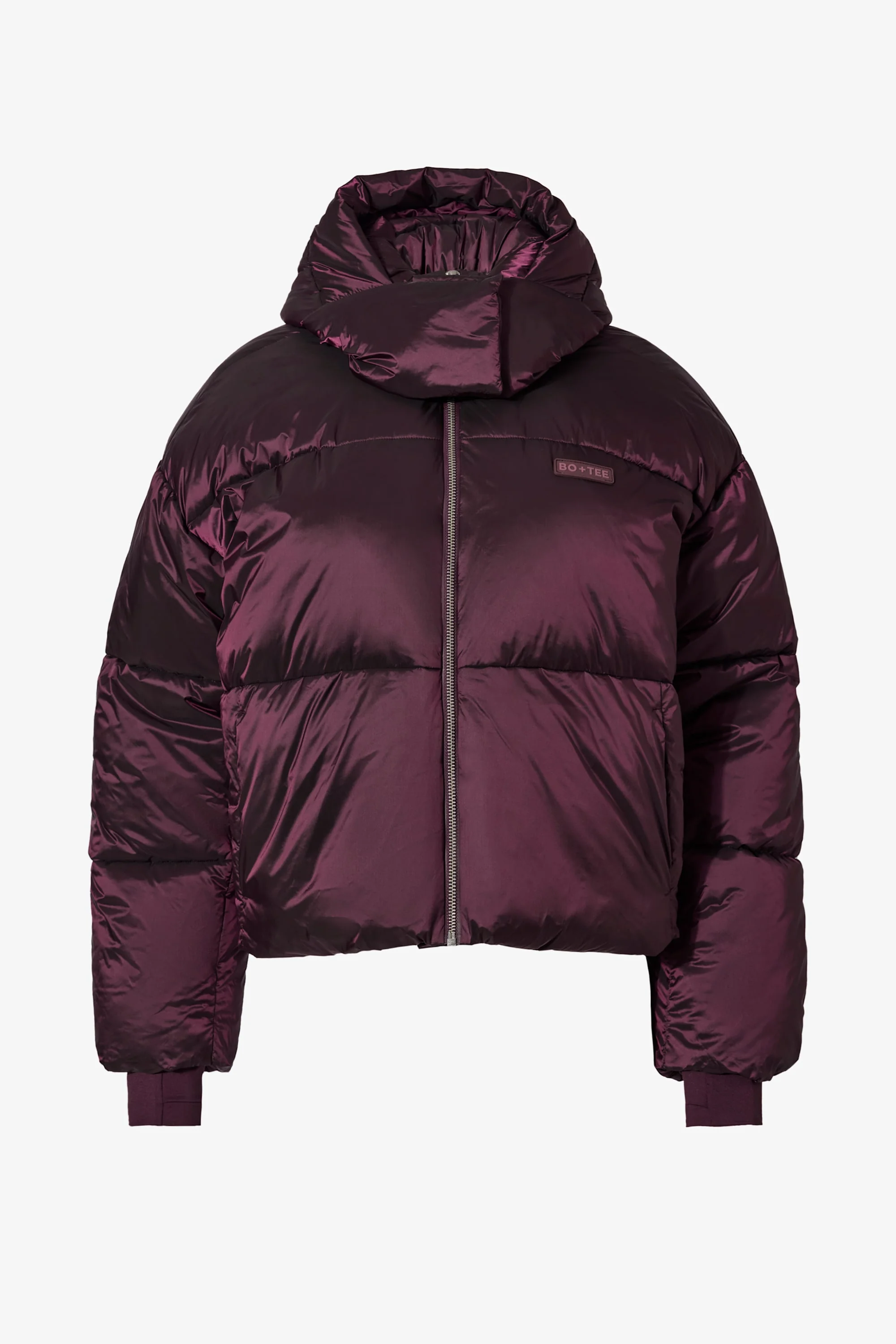 Outstanding Waterproof Cropped Oversized Ski Jacket in Burgundy Eco-Friendly