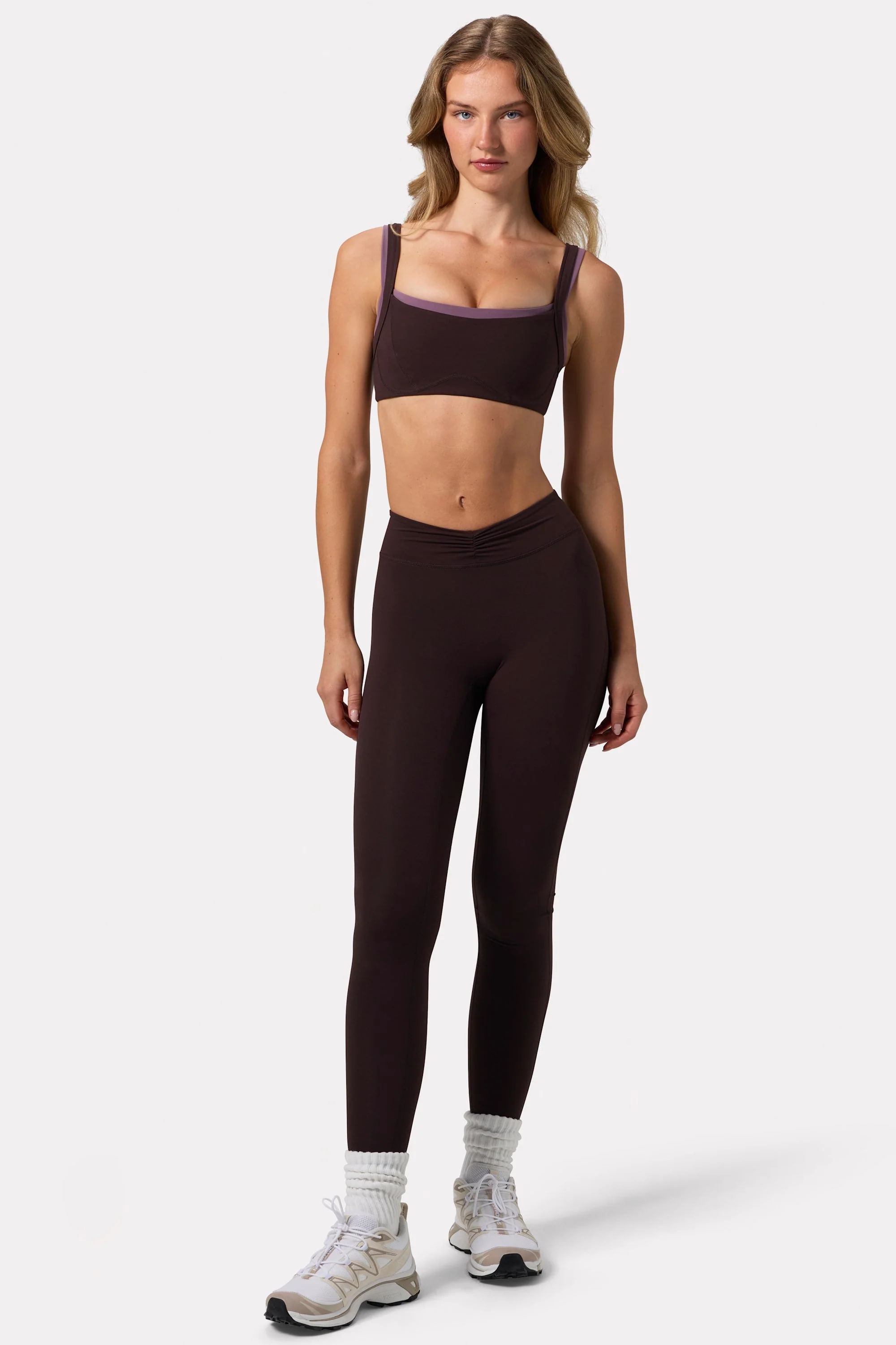 Exceptional Soft Active Ruched Leggings in Espresso Flexible