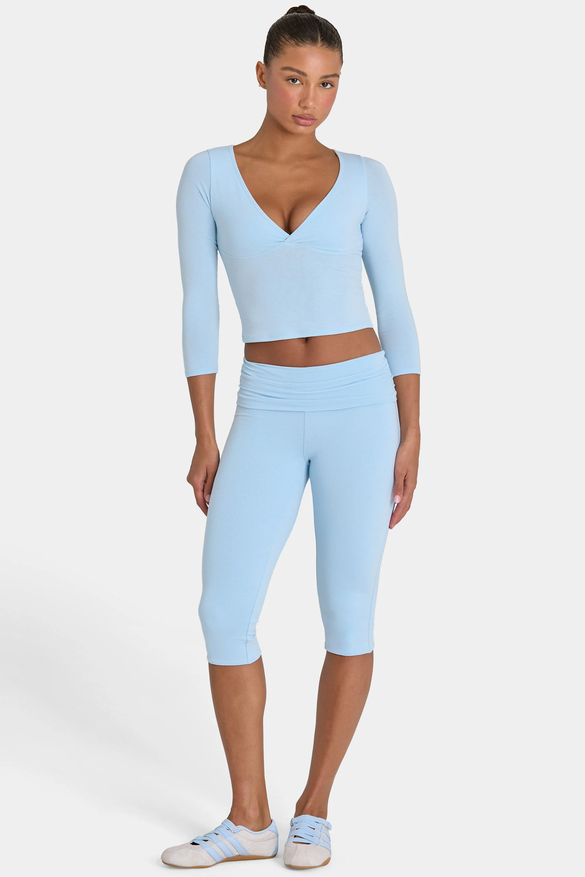 Dependable ButterCloud™ Capri Leggings in Sky User-Friendly