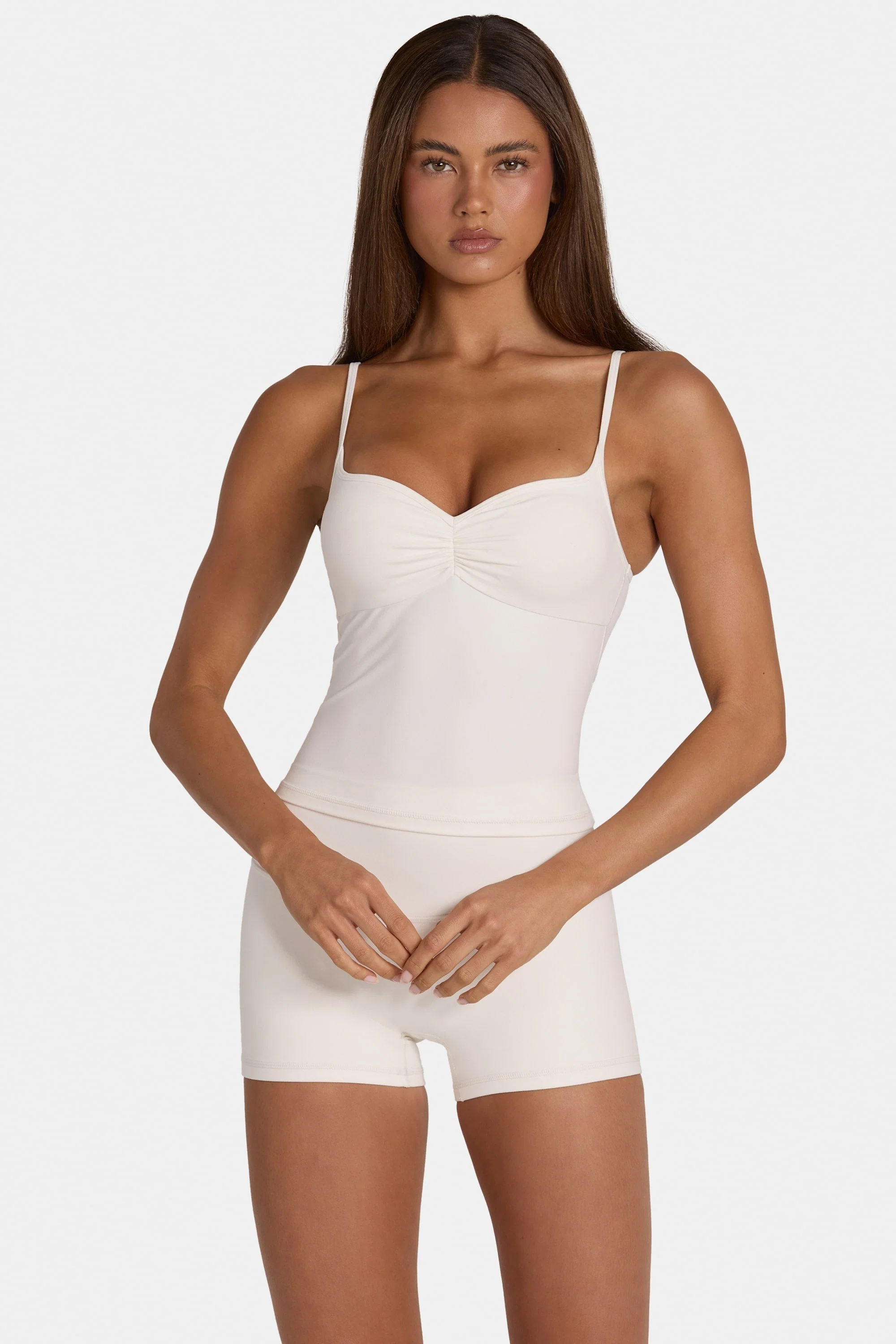 Solid Soft Active Tank Top in Coconut Verified