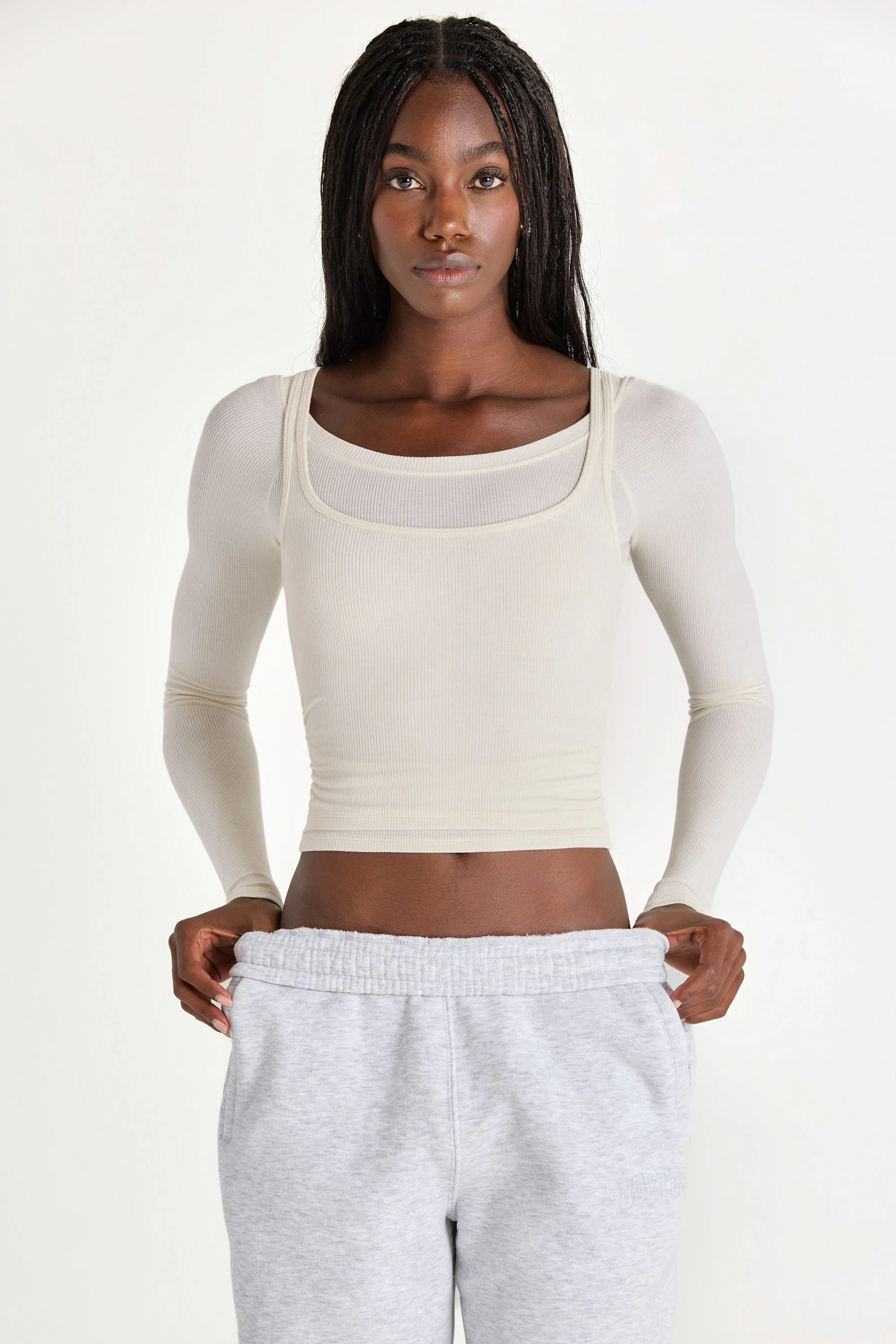 High-Quality ButterCloud™ Layered Top in Coconut Secure